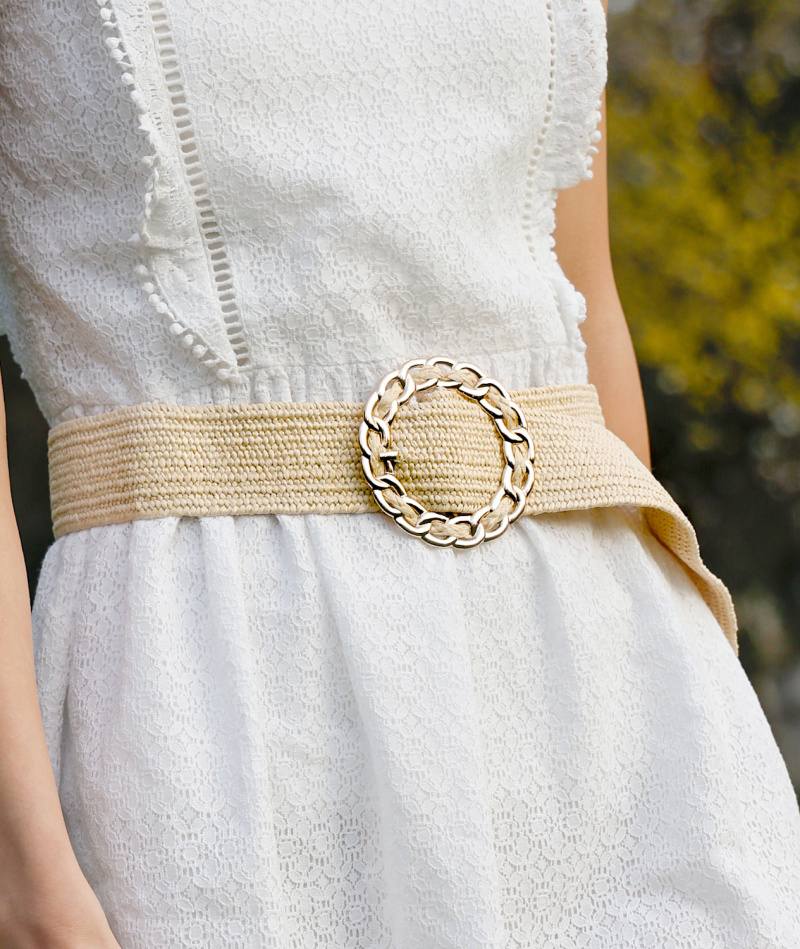 Wholesaler JCL - Raffia straw belt with elasticated metal buckle