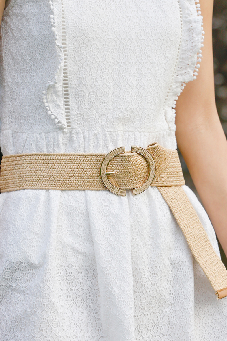 Wholesaler JCL - Raffia straw belt with elasticated metal buckle