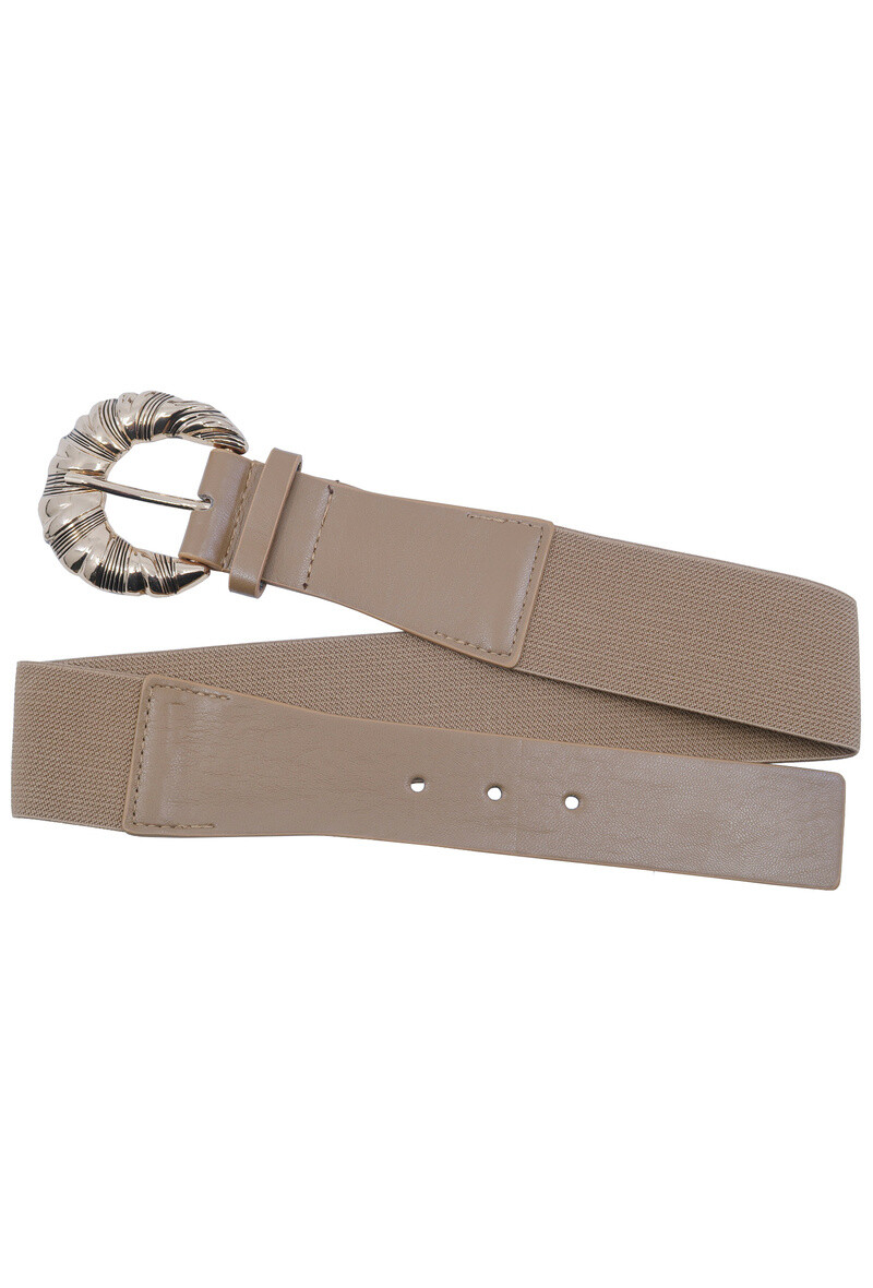 Grossiste JCL - Ceinture large élastique boucle dorée