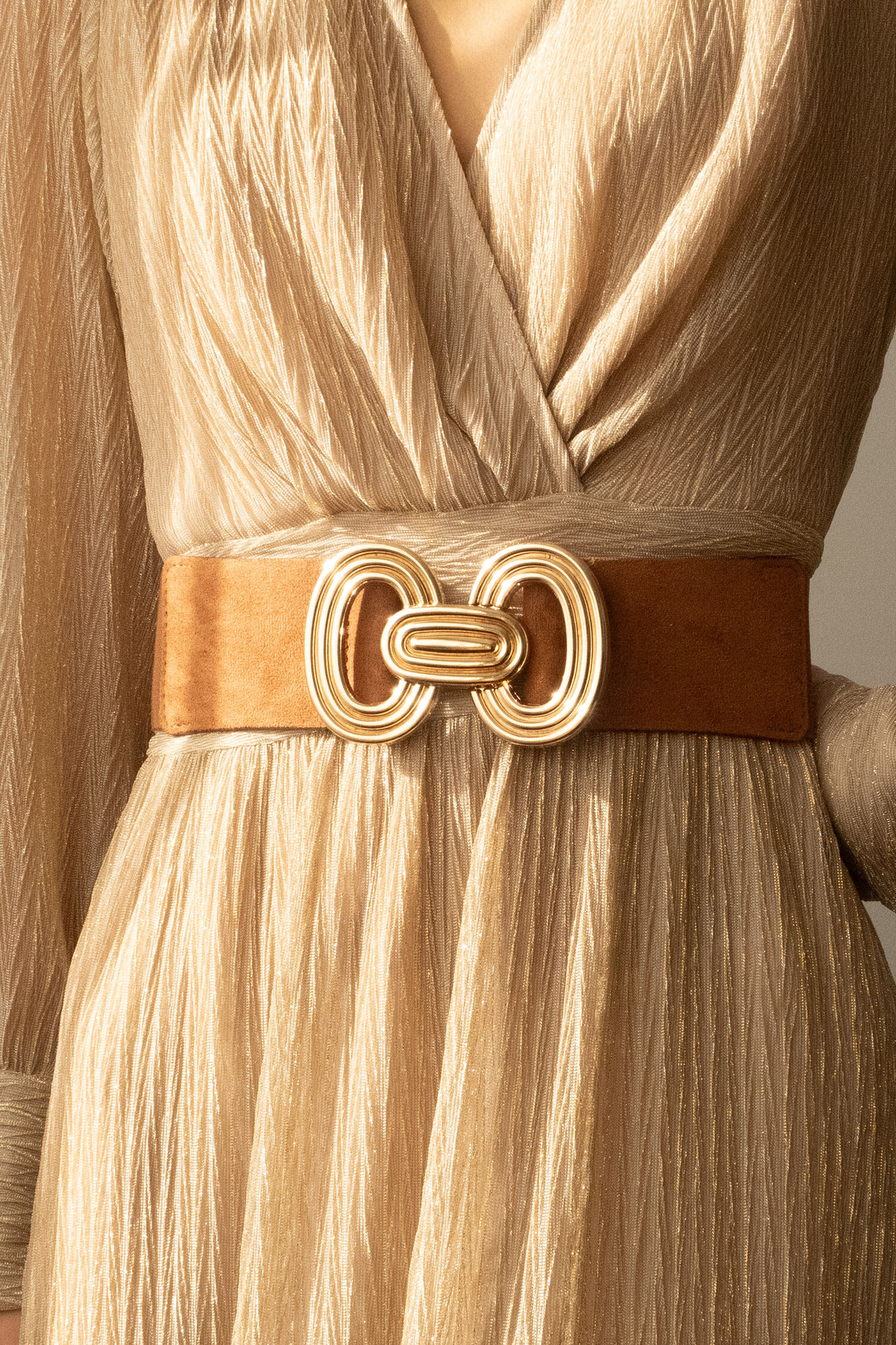 Wholesaler JCL - Elastic women's belt with gold buckle