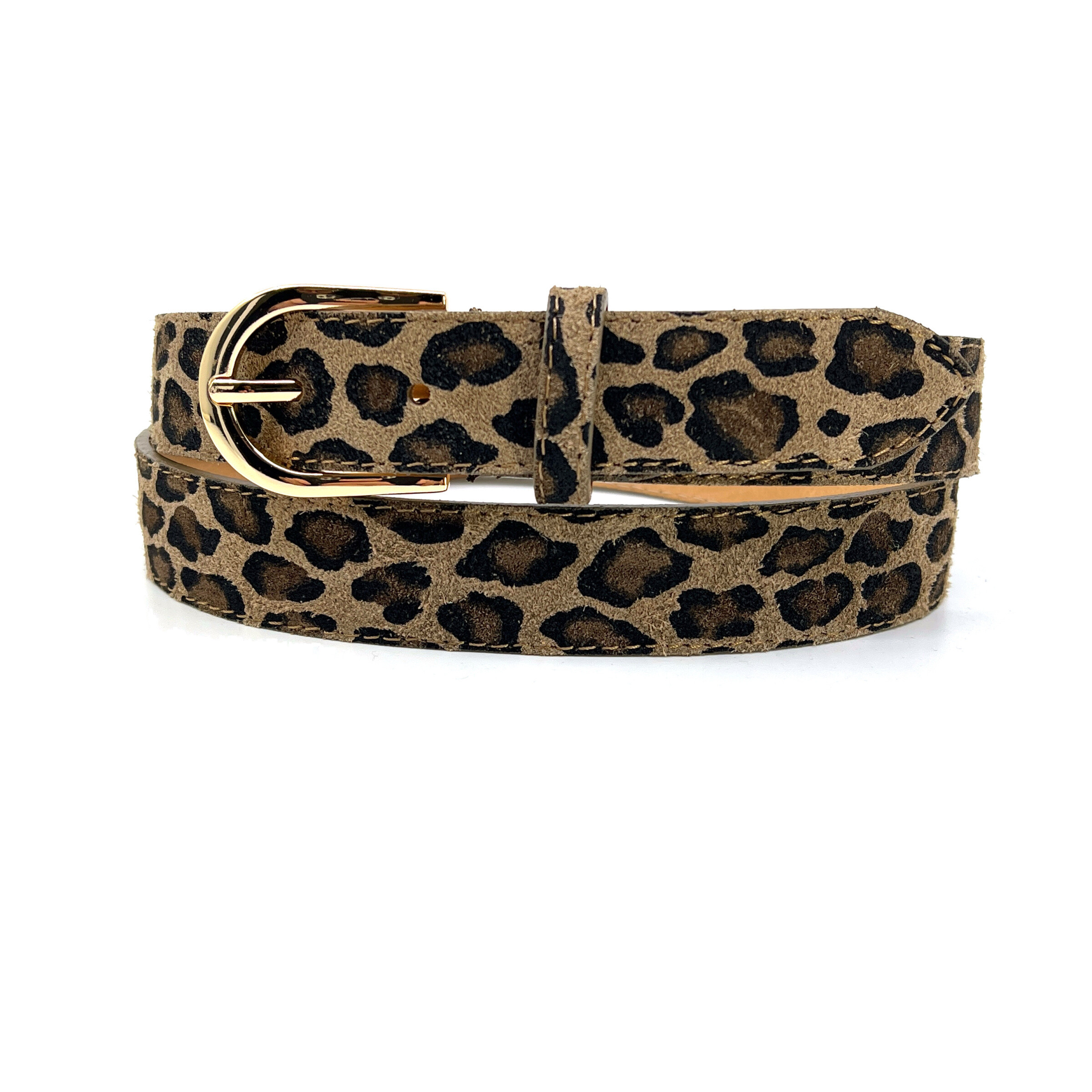 Wholesaler JCL - Women's suede leather belt with leopard/zebra pattern Made in Italy