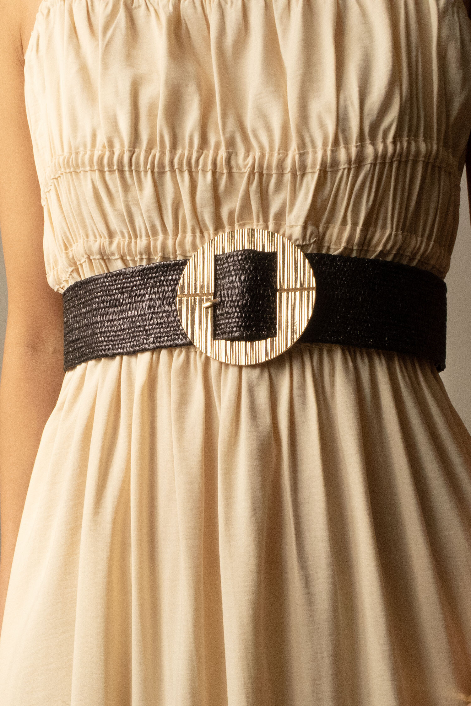 Wholesaler JCL - Wide elastic belt with gold buckle