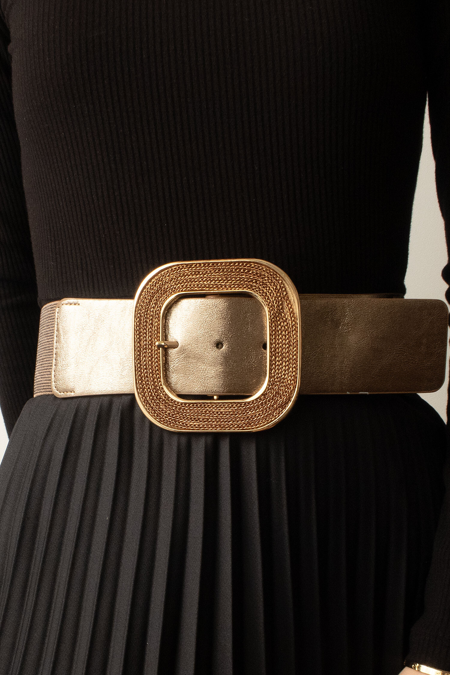 Wholesaler JCL - Elastic women's belt with rhinestone buckle