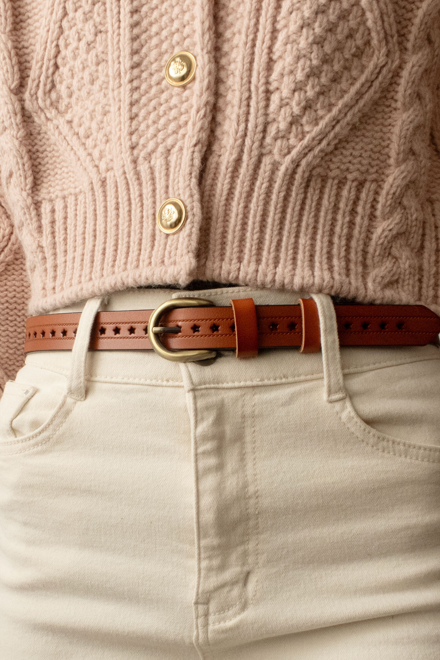 Grossiste JCL - Ceinture femme avec trou étoile largeur 25MM
