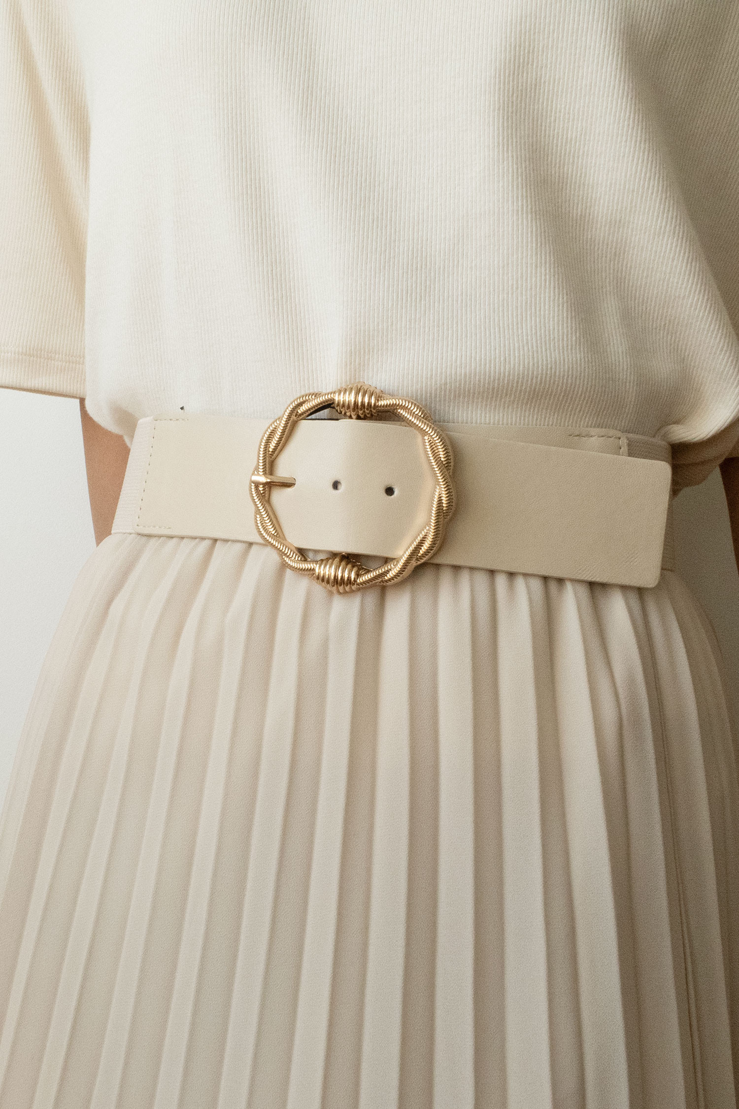 Grossiste JCL - Ceinture large élastique boucle dorée