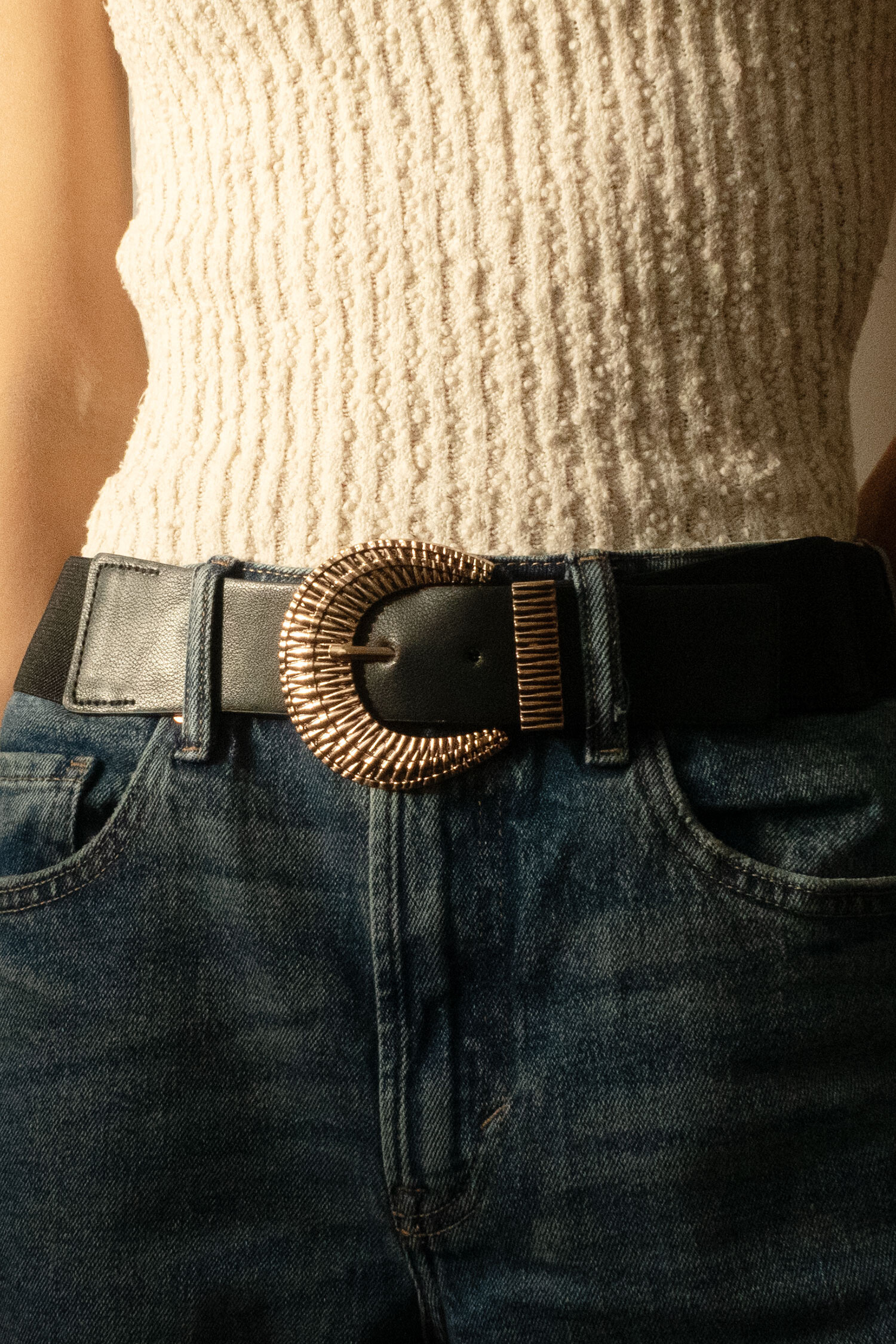 Grossiste JCL - Ceinture élastique boucle dorée