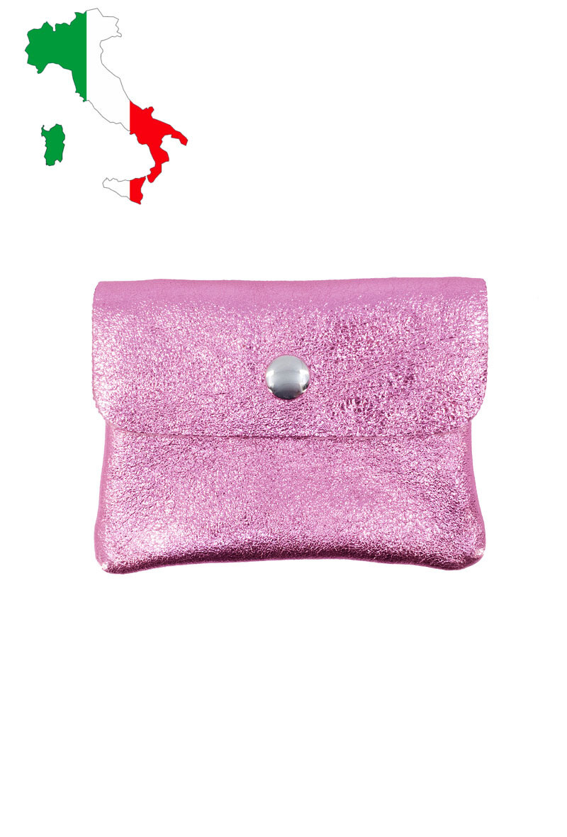 Wholesaler JCL - Small coin purse in glittery metallic iridescent leather