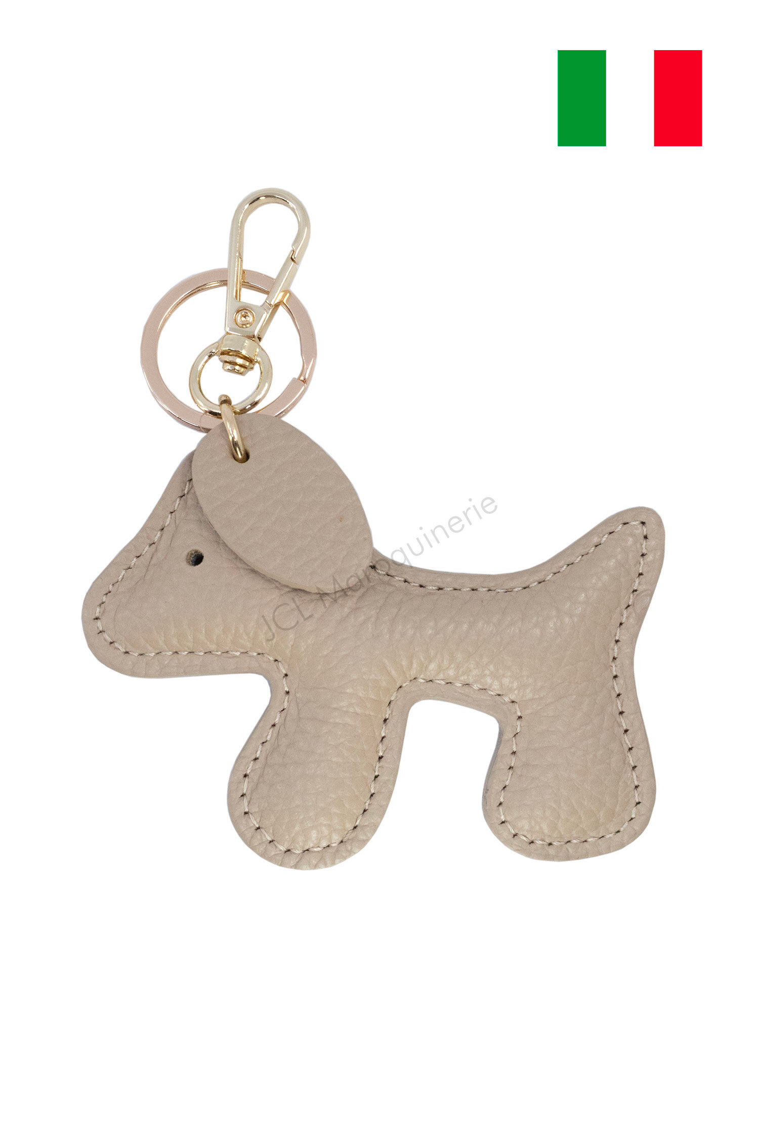Dog-shaped keychain in cowhide leather Made in Italy
Dimensions: 10 x 8 cm
