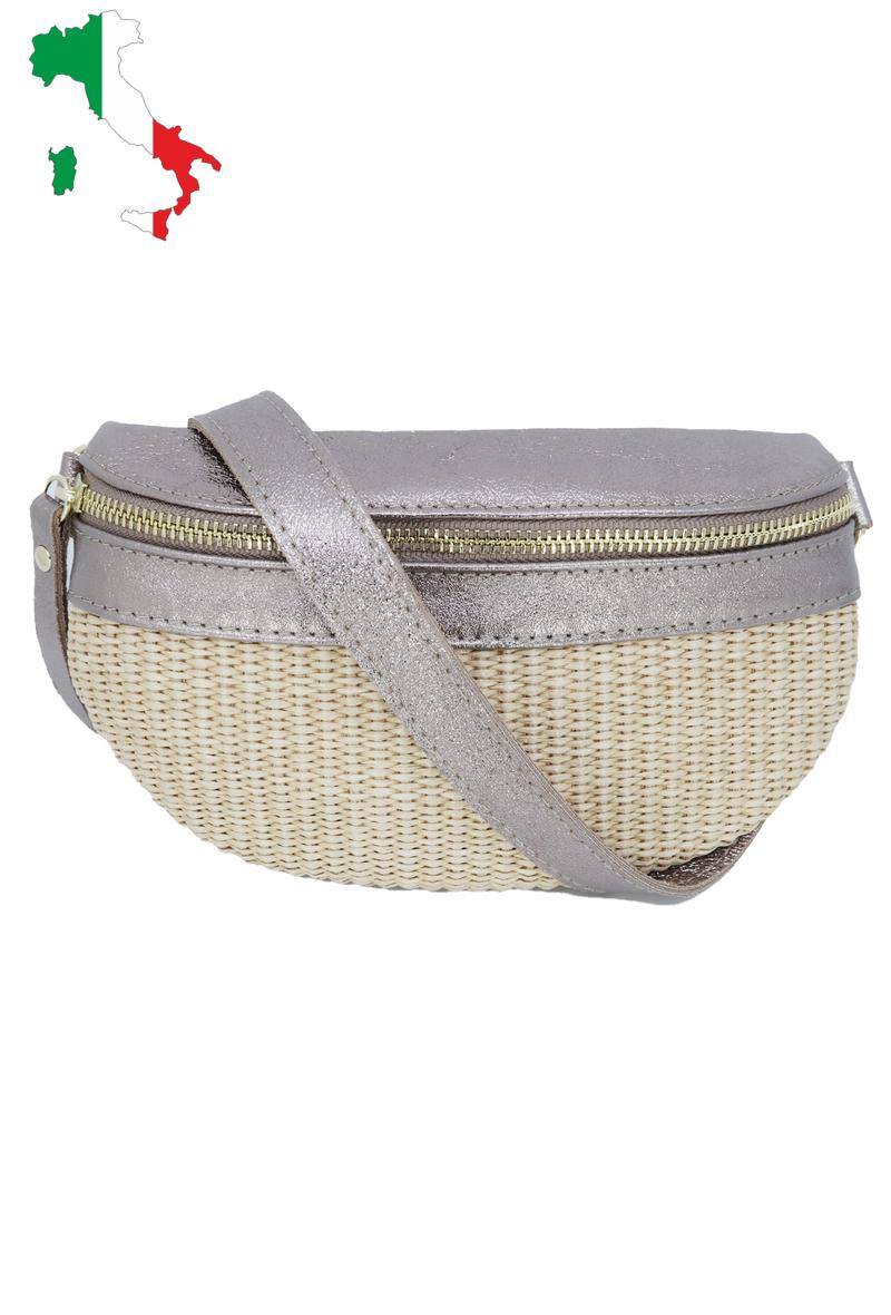 Wholesaler JCL - Iridescent leather banana bag with metal closure