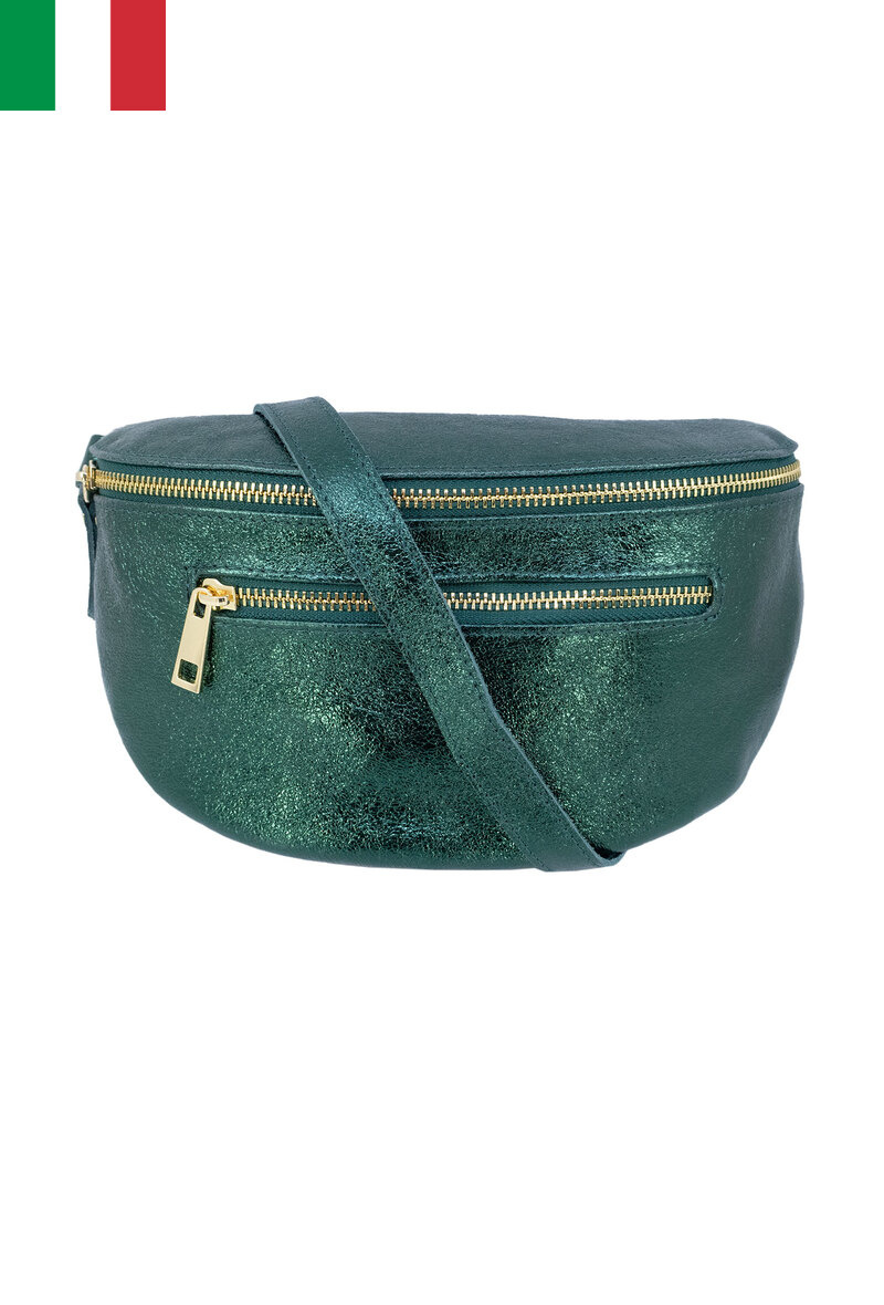 Grossiste JCL - Sac banane cuir irisé avec fermeture métallique Taille M