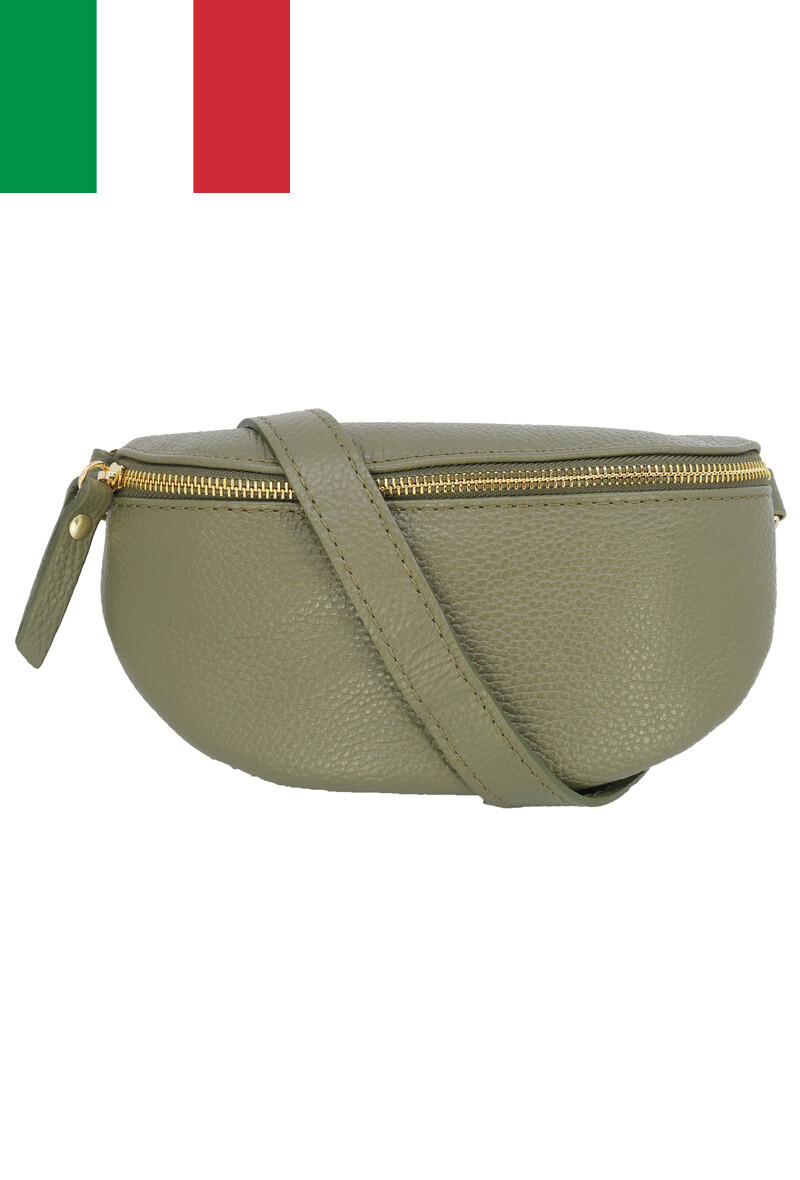 Großhändler JCL - Gürteltasche aus genarbtem Rindsleder mit Metallverschluss, Größe S