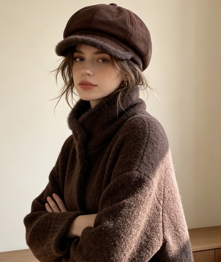 Wholesaler JERRY.AMY - Women's suede octagonal cap