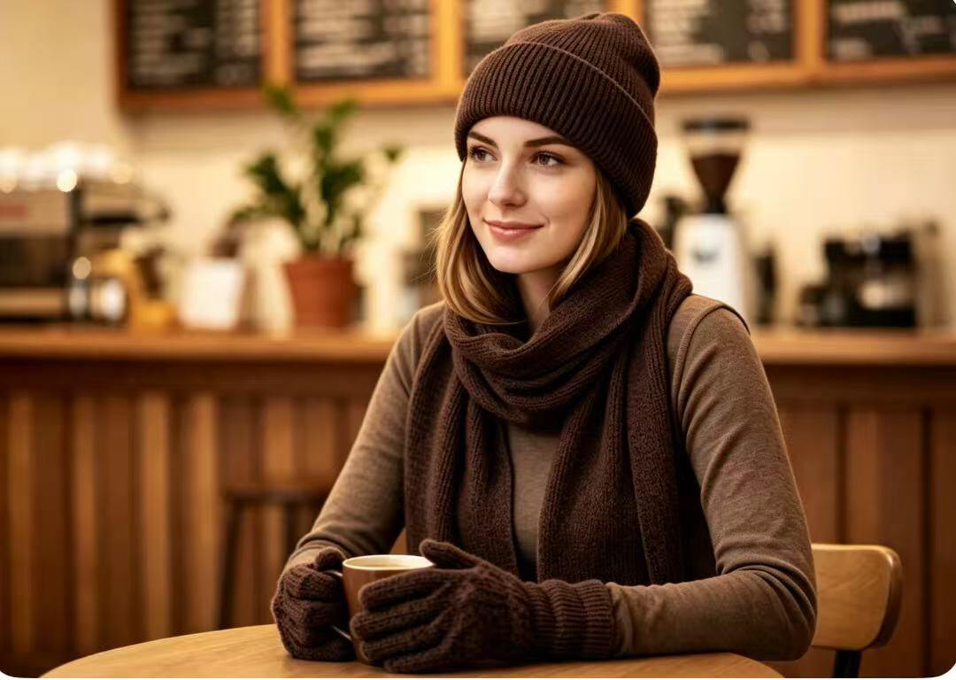 Wholesaler JERRY.AMY - Three-piece set: hat, scarf, and gloves