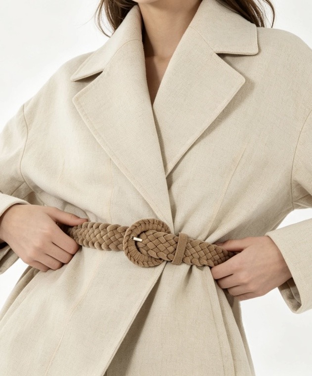 Wholesaler JERRY.AMY - Women's braided suede belt, width 3.5 cm