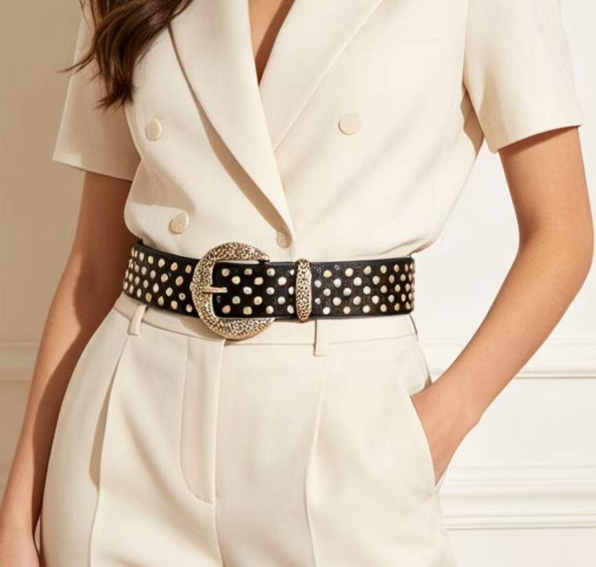 Wholesaler JERRY.AMY - Women's studded belt 3 cm