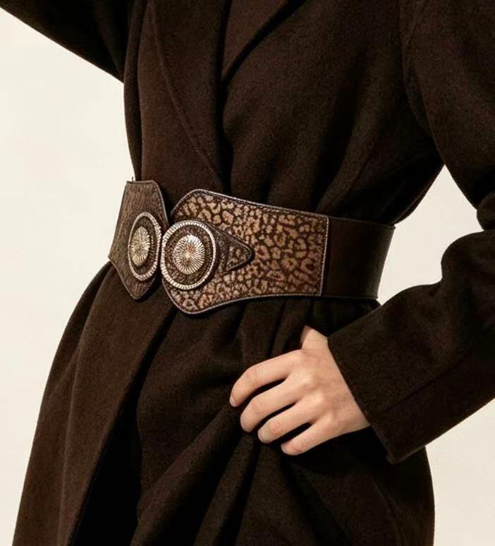 Wholesaler JERRY.AMY - Women's leopard elastic belt, 10CM