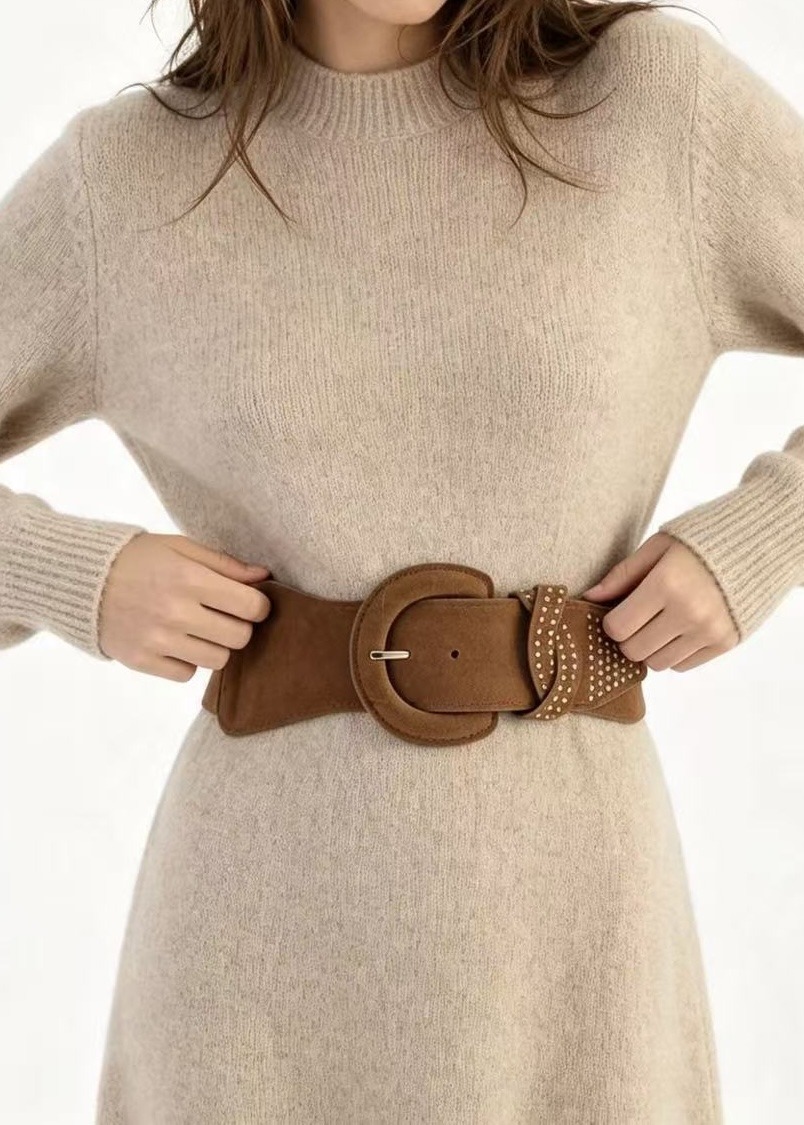 Wholesaler JERRY.AMY - Women's suede belt, 7 cm wide