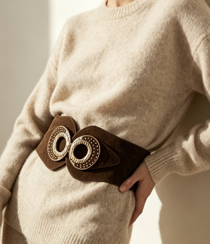 Wholesaler JERRY.AMY - Women's suede belt, 8 cm wide
