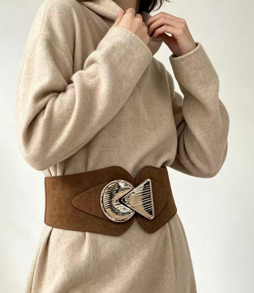 Wholesaler JERRY.AMY - Women's suede belt, 10cm