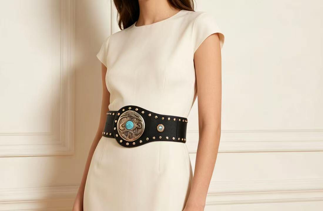 Wholesaler JERRY.AMY - Women's studded belt 8 cm