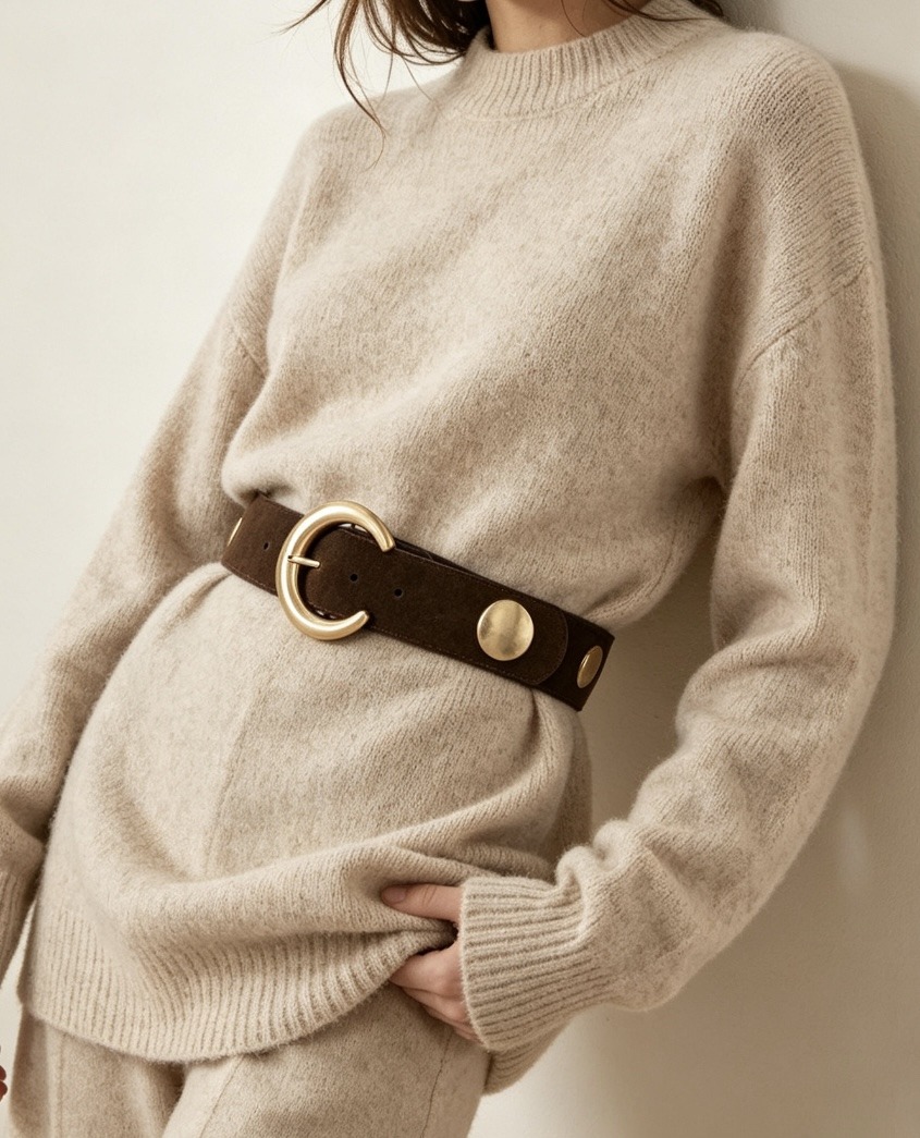 Wholesaler JERRY.AMY - Women's suede belt, 5 cm wide