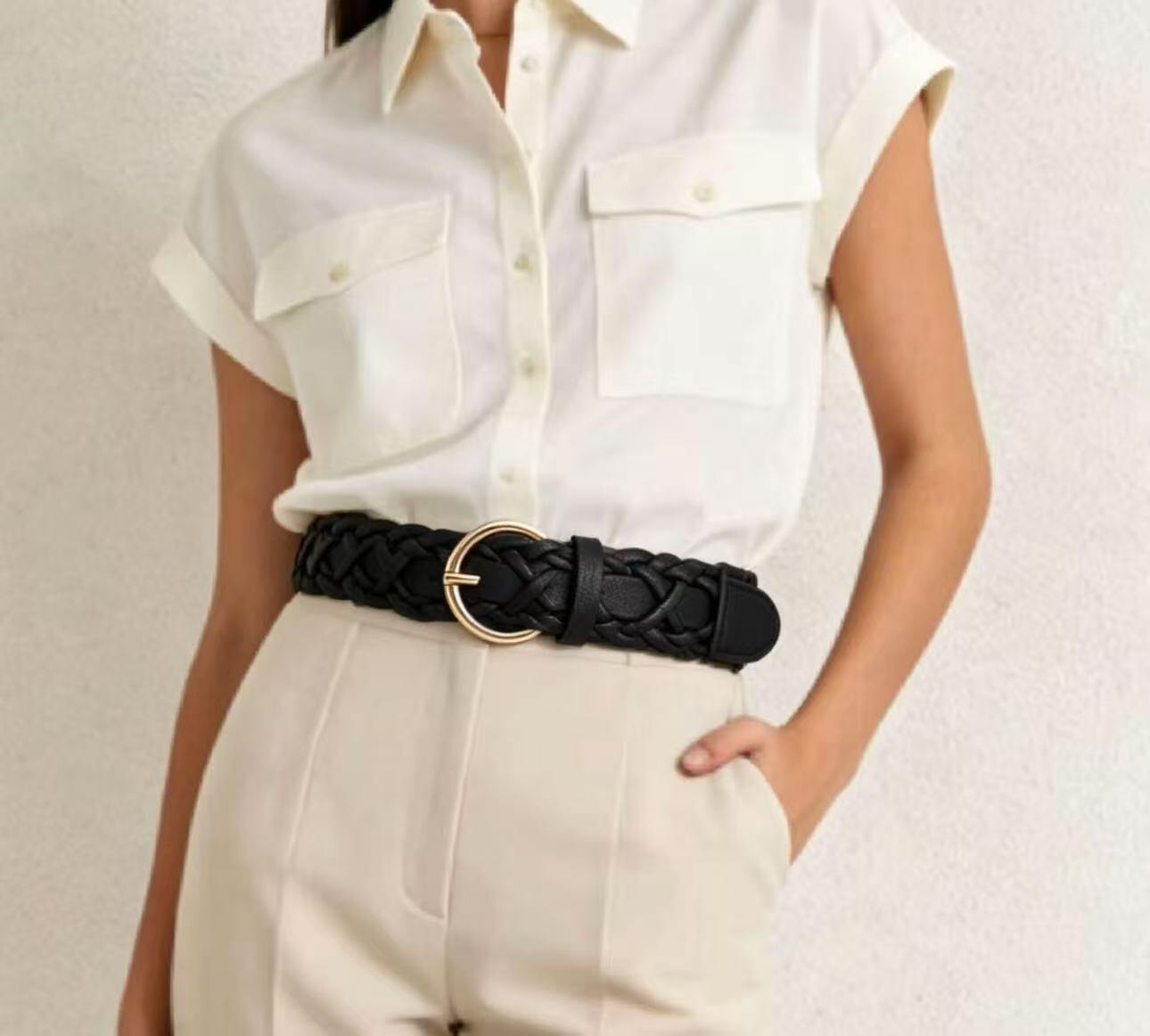 Wholesaler JERRY.AMY - Women's braided belt, width 4 cm