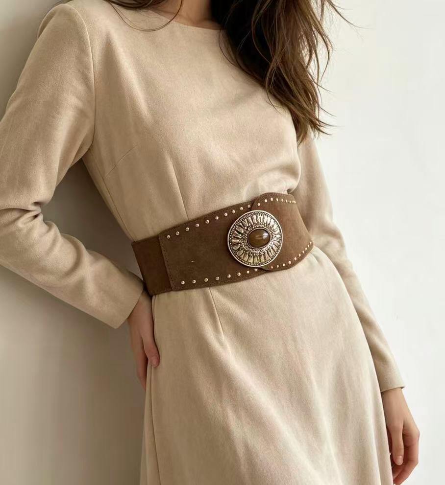 Wholesaler JERRY.AMY - Women's suede belt, 8 cm