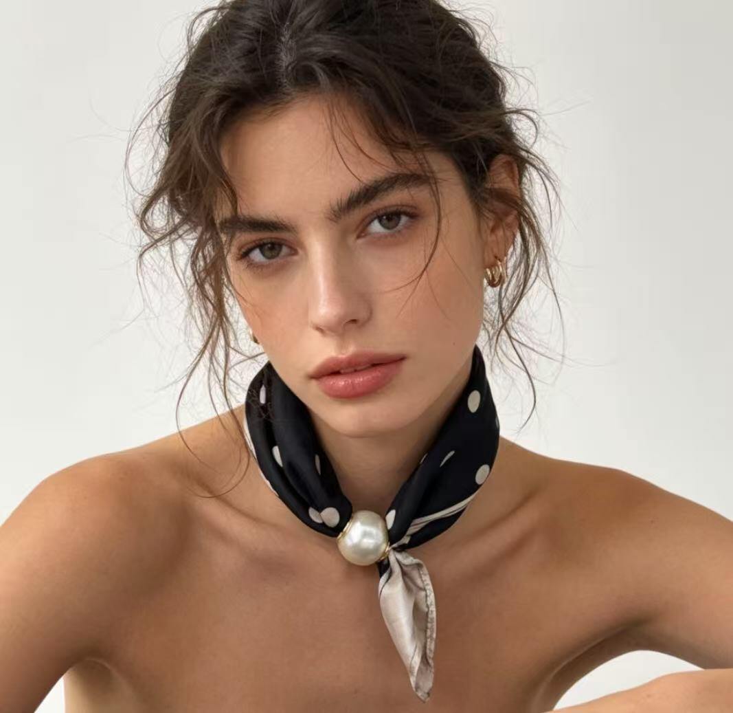 Mayorista JERRY.AMY - Pañuelo con perlas y cierre magnético para mujer