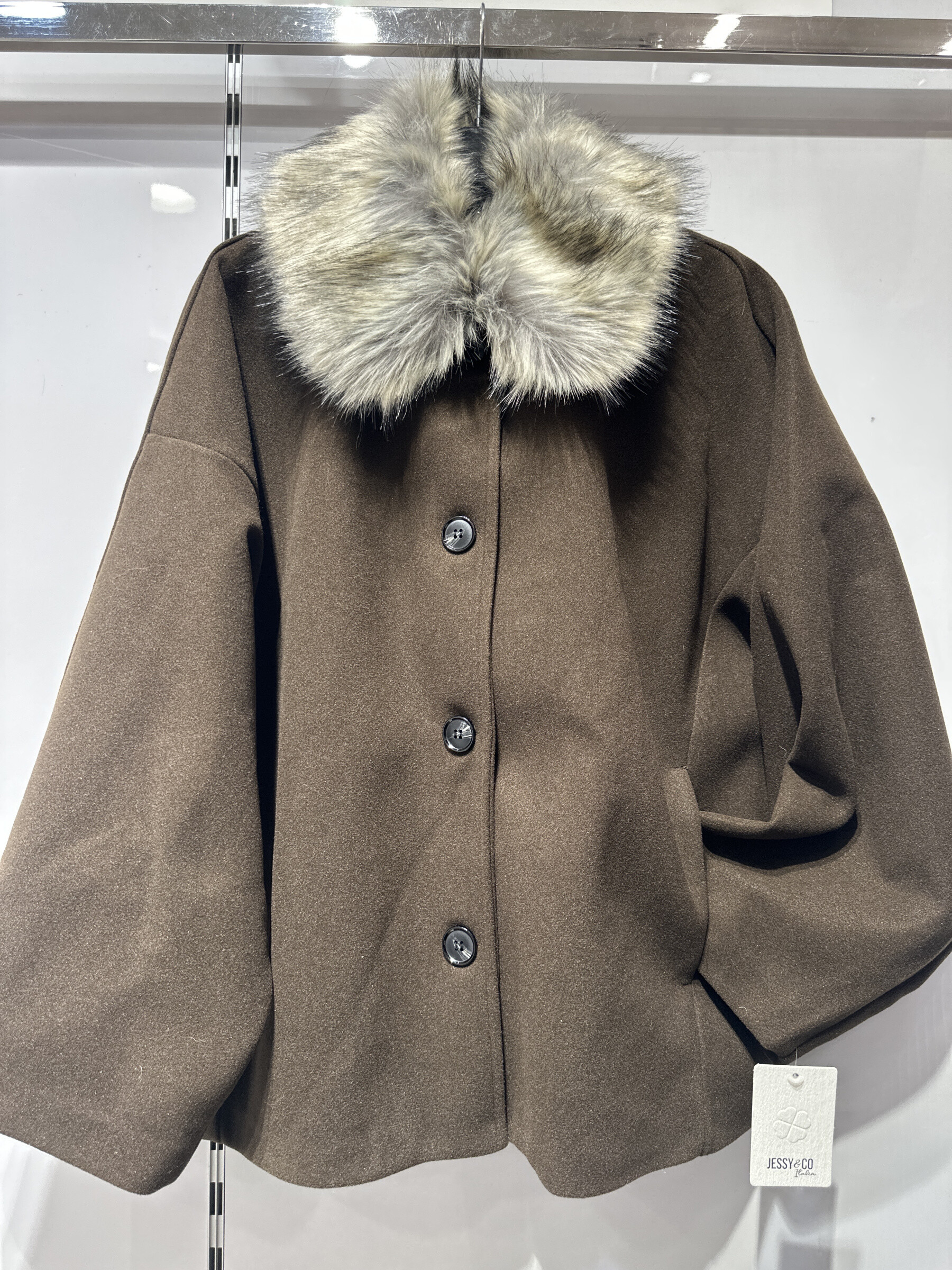 Manteau élégant femme, 100% polyester, collection Automne/Hiver, fabriqué en Italie - idéal pour un style chic en saison froide.