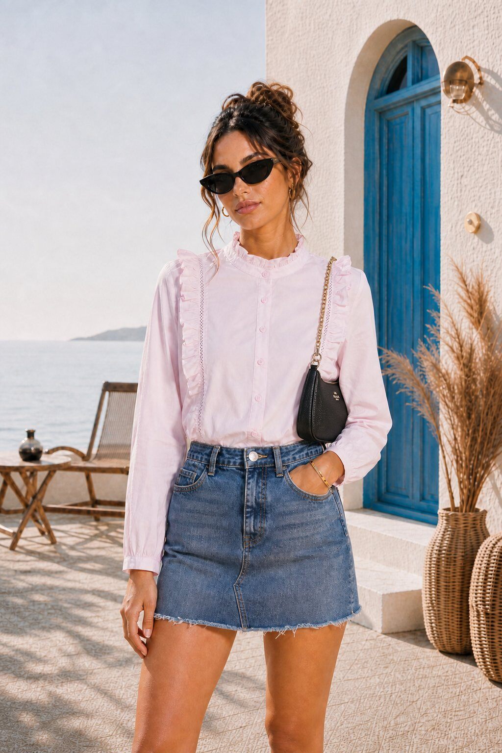 Grossiste Jessy Line - Chemise en coton à volants