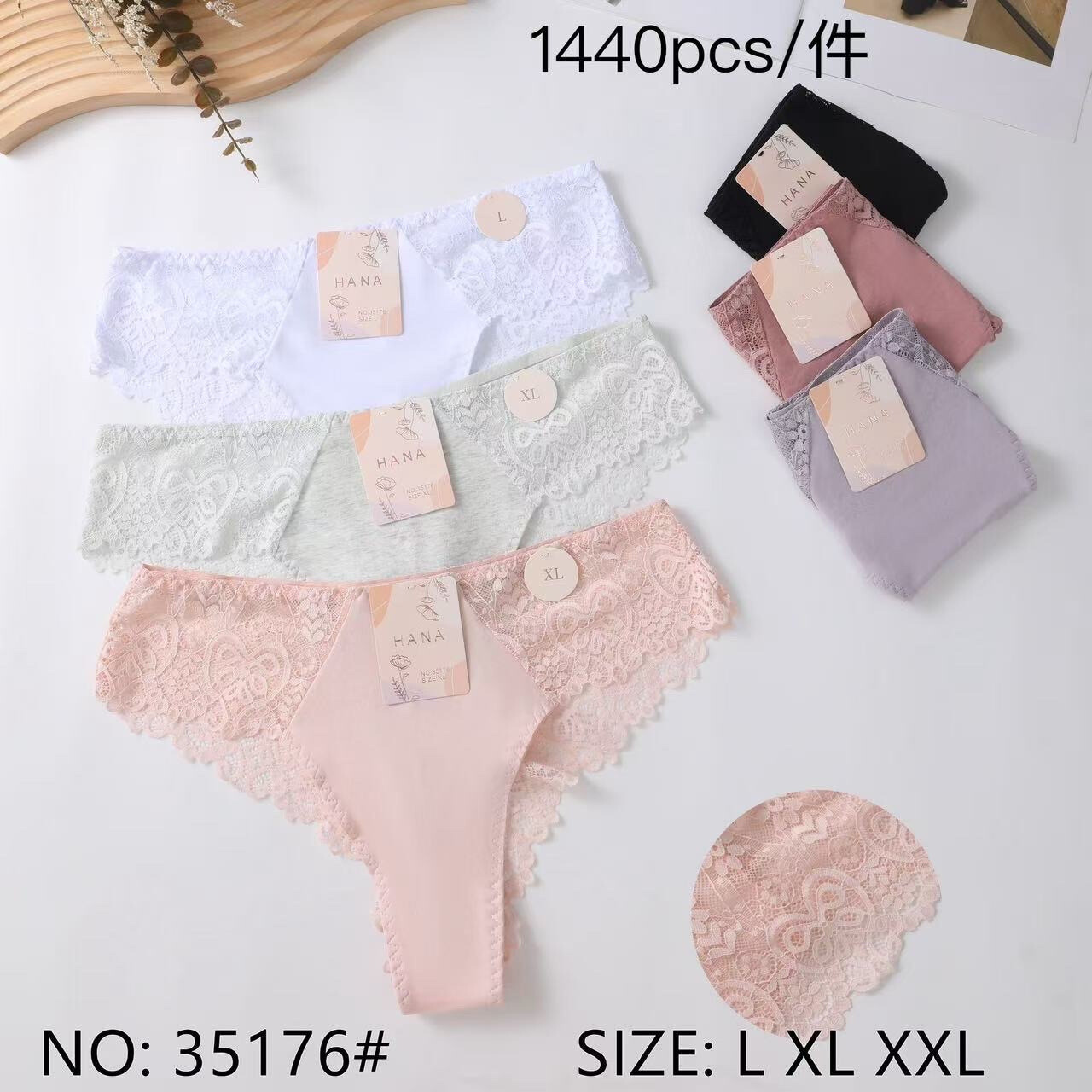 Grossiste JESSYLIA - Slip tanga coton dentelle