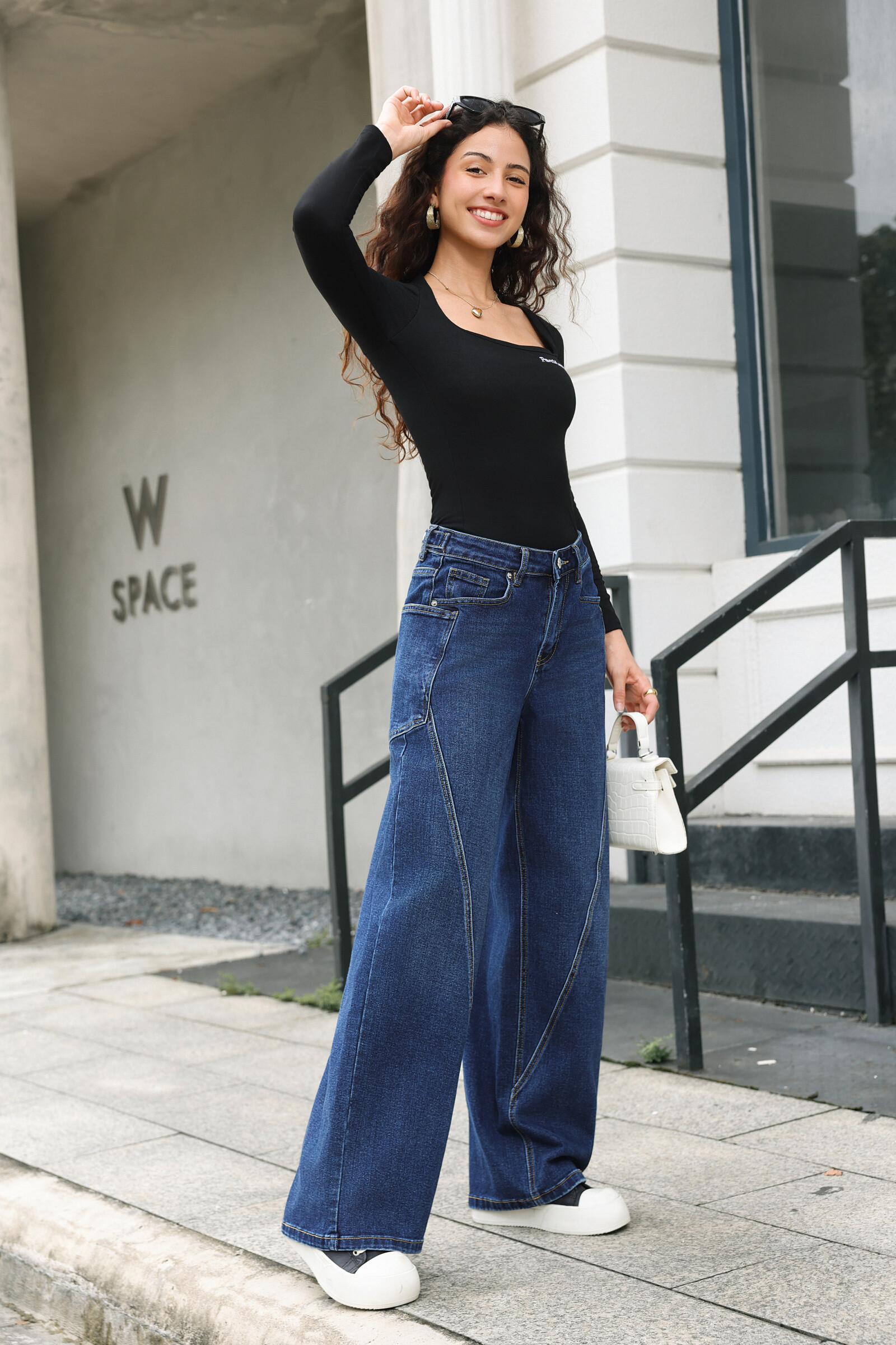 JEANS FEMME JAMBE LARGE