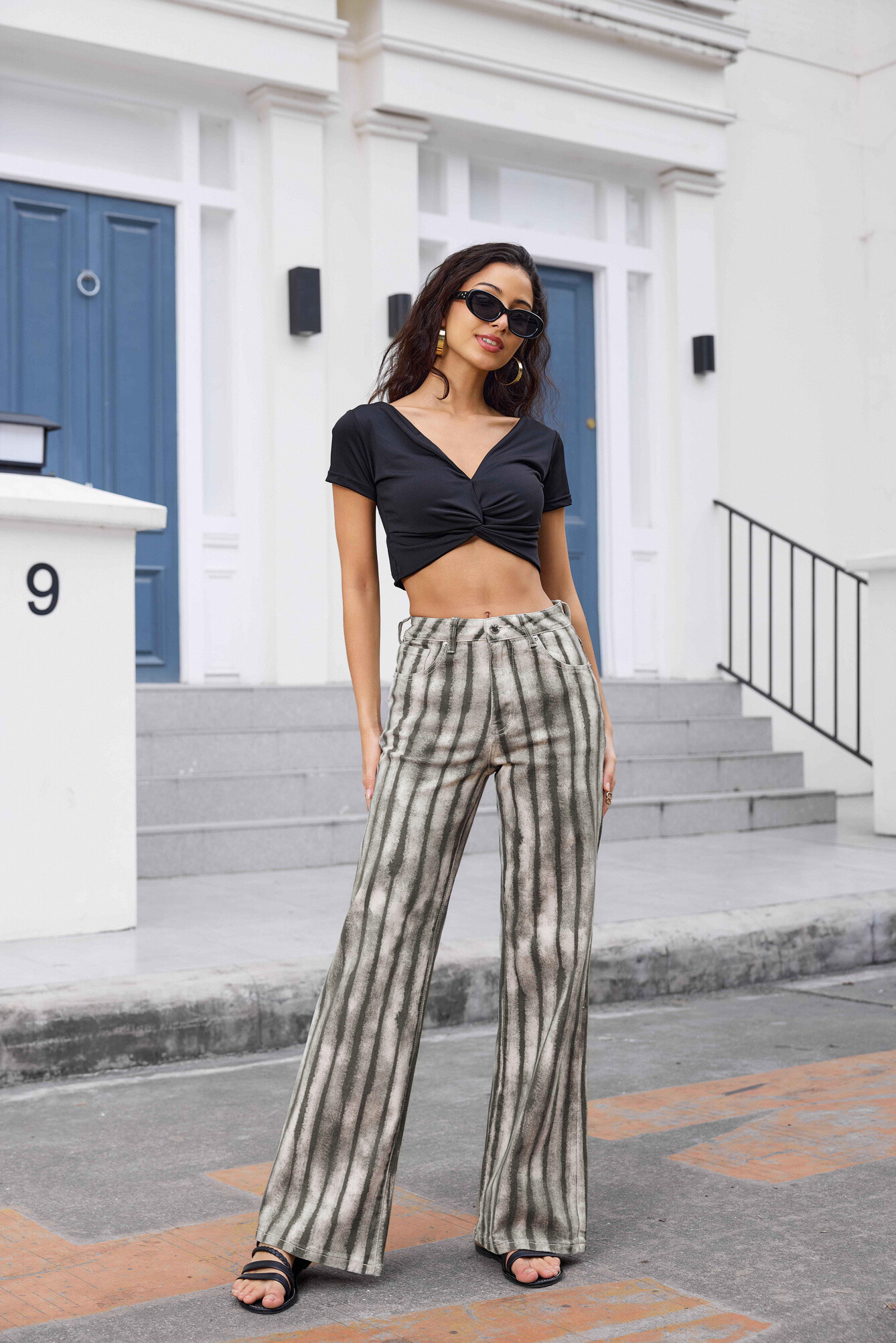 Wholesaler Jewelly - wide leg jeans stripes