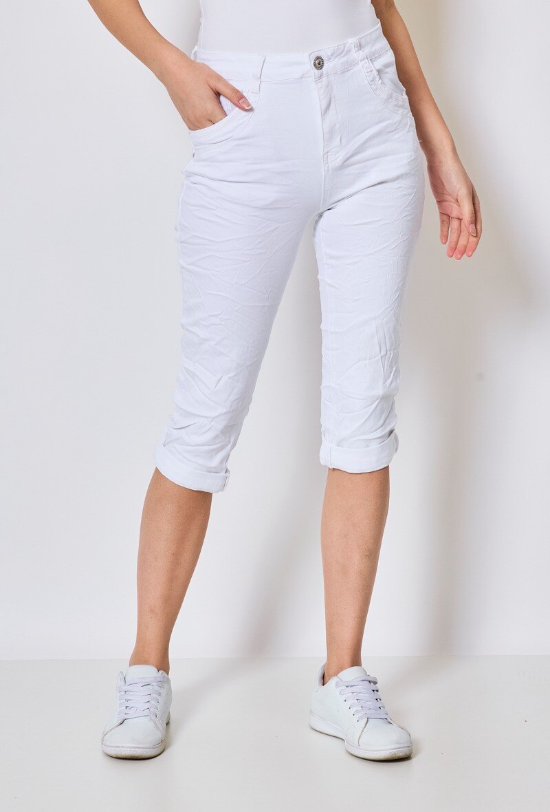 Wholesaler Jewelly - Crop pants in white coton