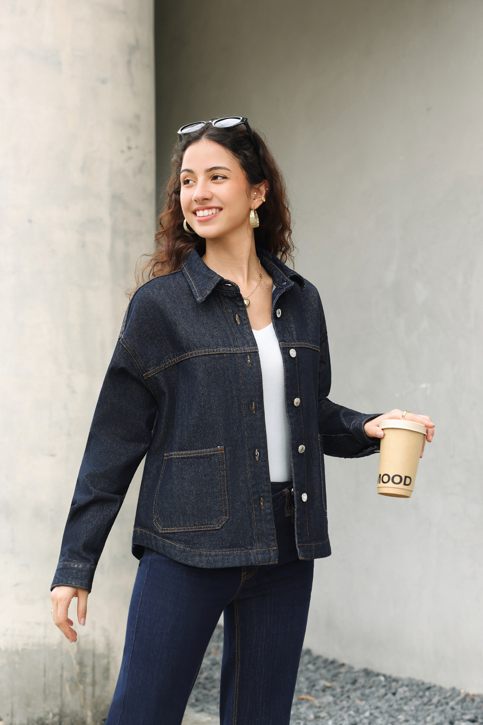 veste jean coton brut