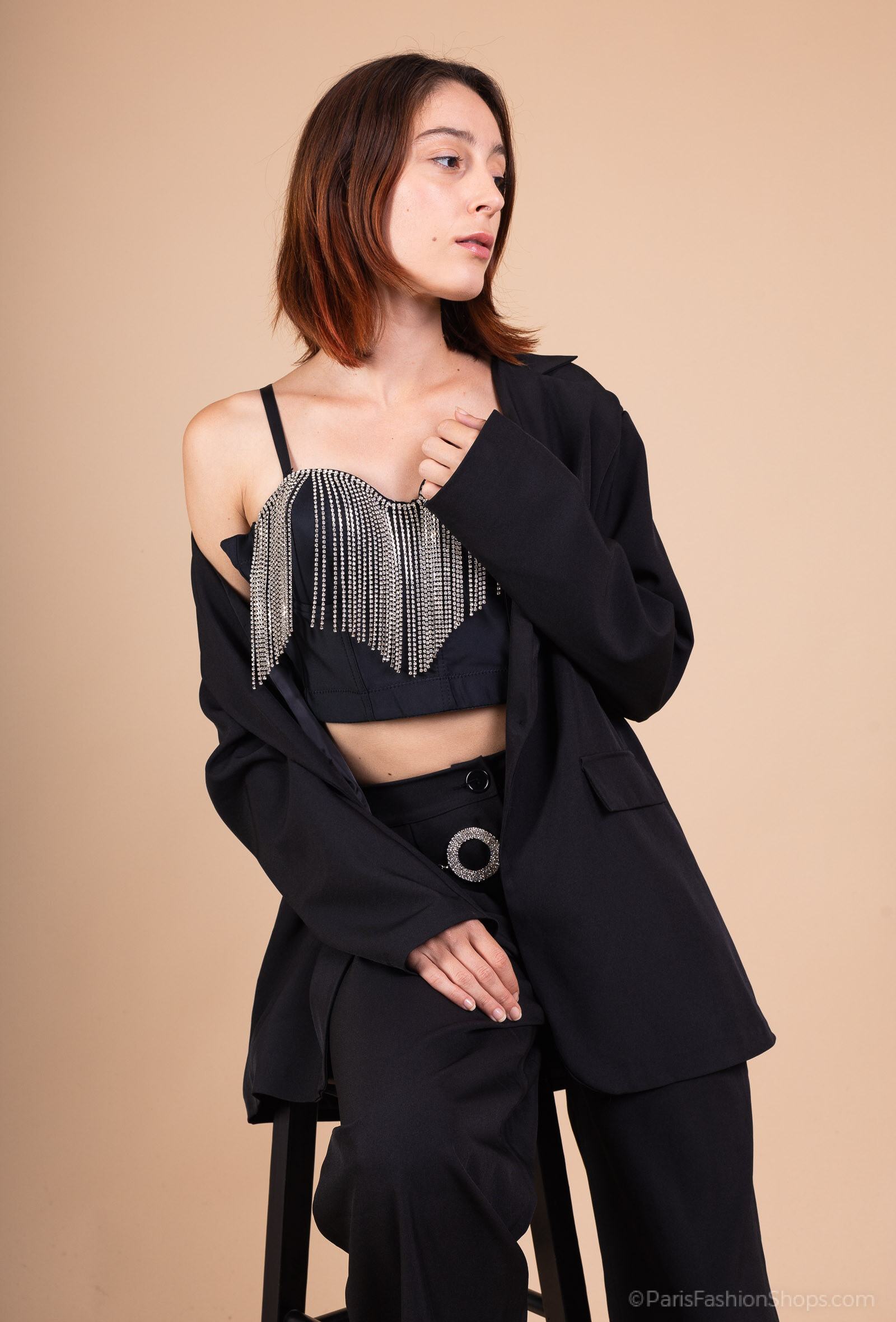 Mayorista JH STORE - Top bustier con pedrería brillante
