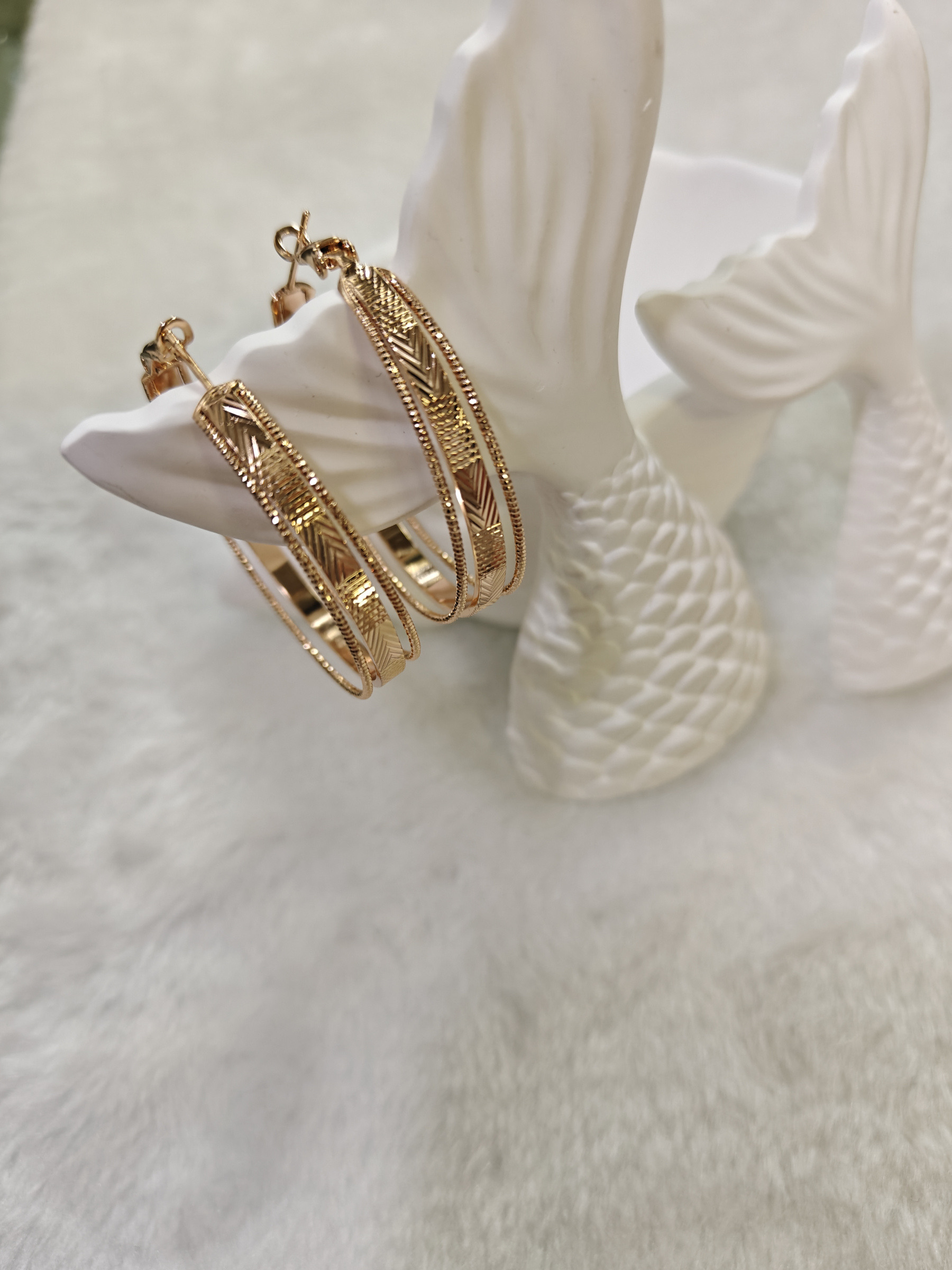 Wholesaler JINLONG BIJOUX - Orecchini cerchio ream platato rodiato