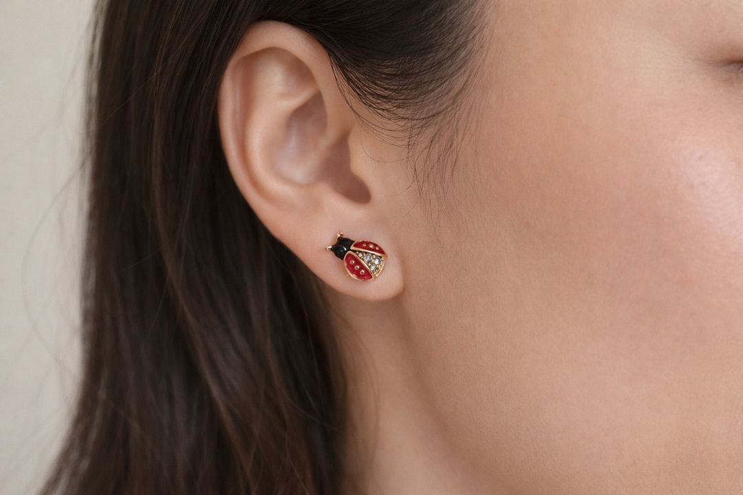 Wholesaler JINLONG BIJOUX - Orecchini ladybug with zirconia