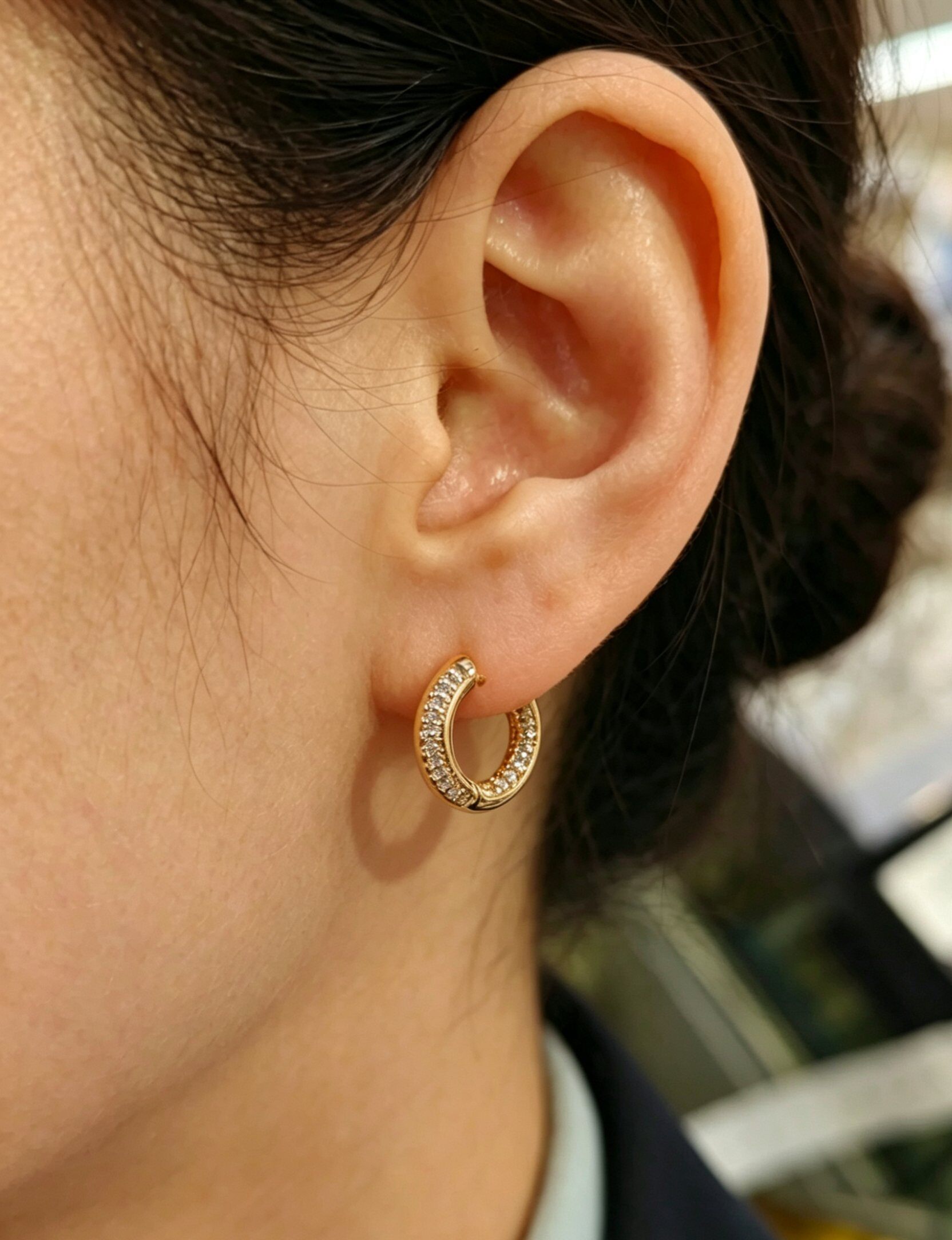 Mayorista JINLONG BIJOUX - Orecchini con cerchio con circonitas y remo