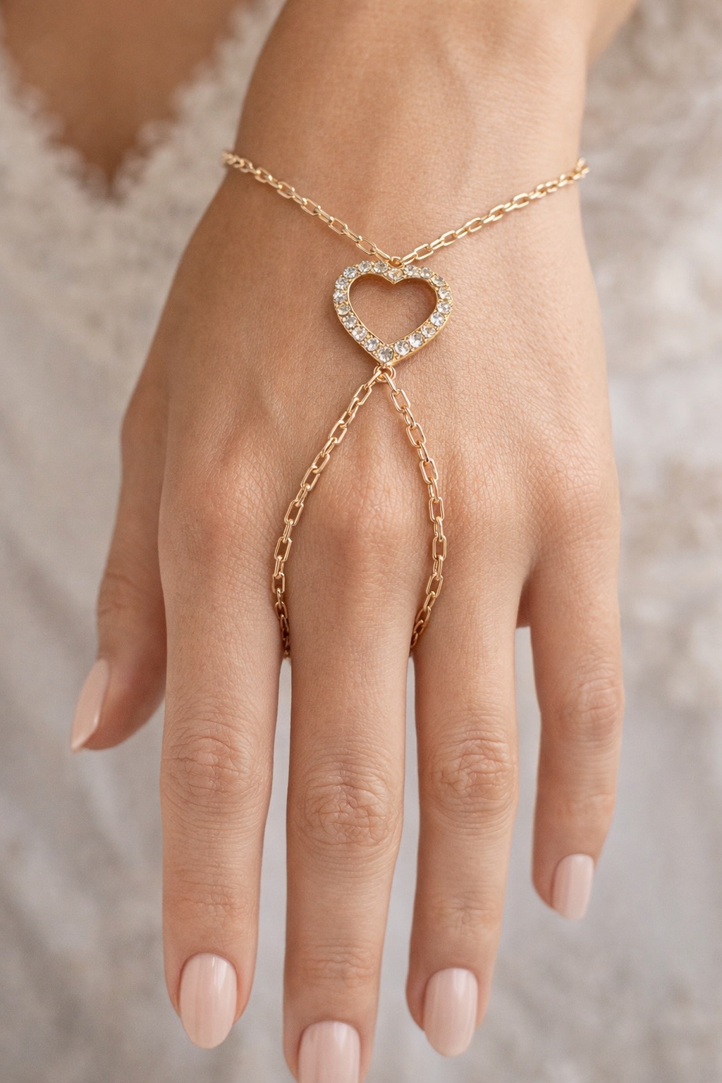 Wholesaler JINLONG BIJOUX - Bracciamano cuore rame con zirconi fashion