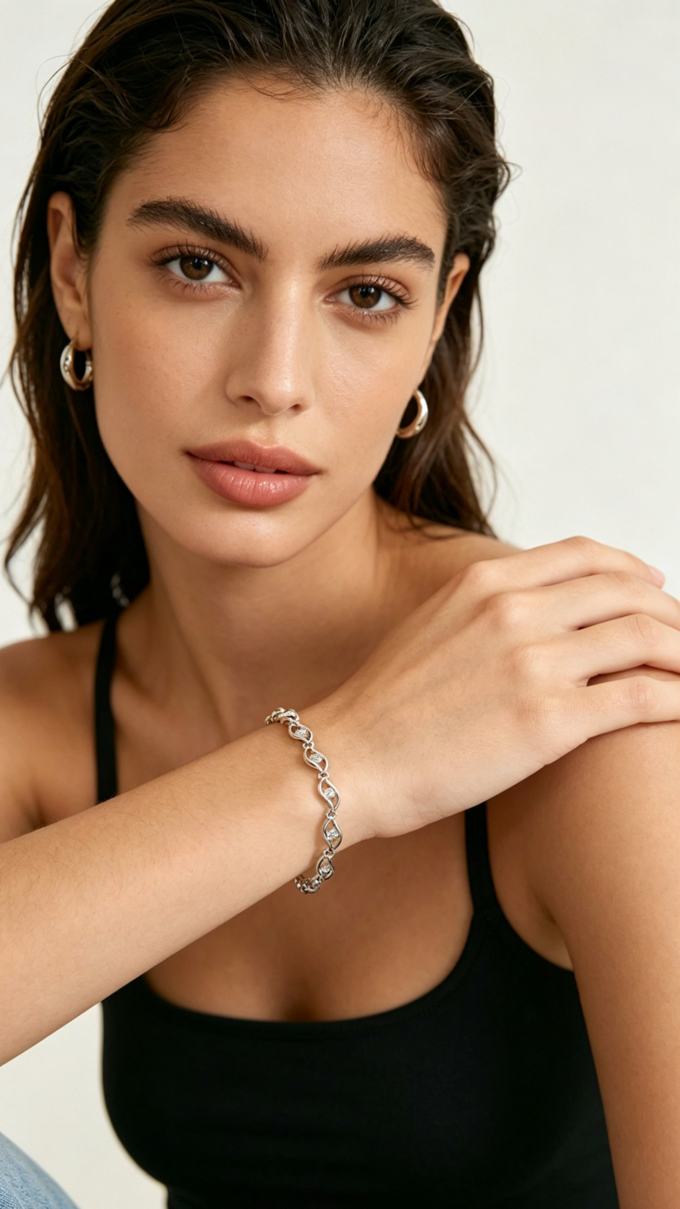 Wholesaler JINLONG BIJOUX - Bracciale.con.zirconi and plate plated rodiato