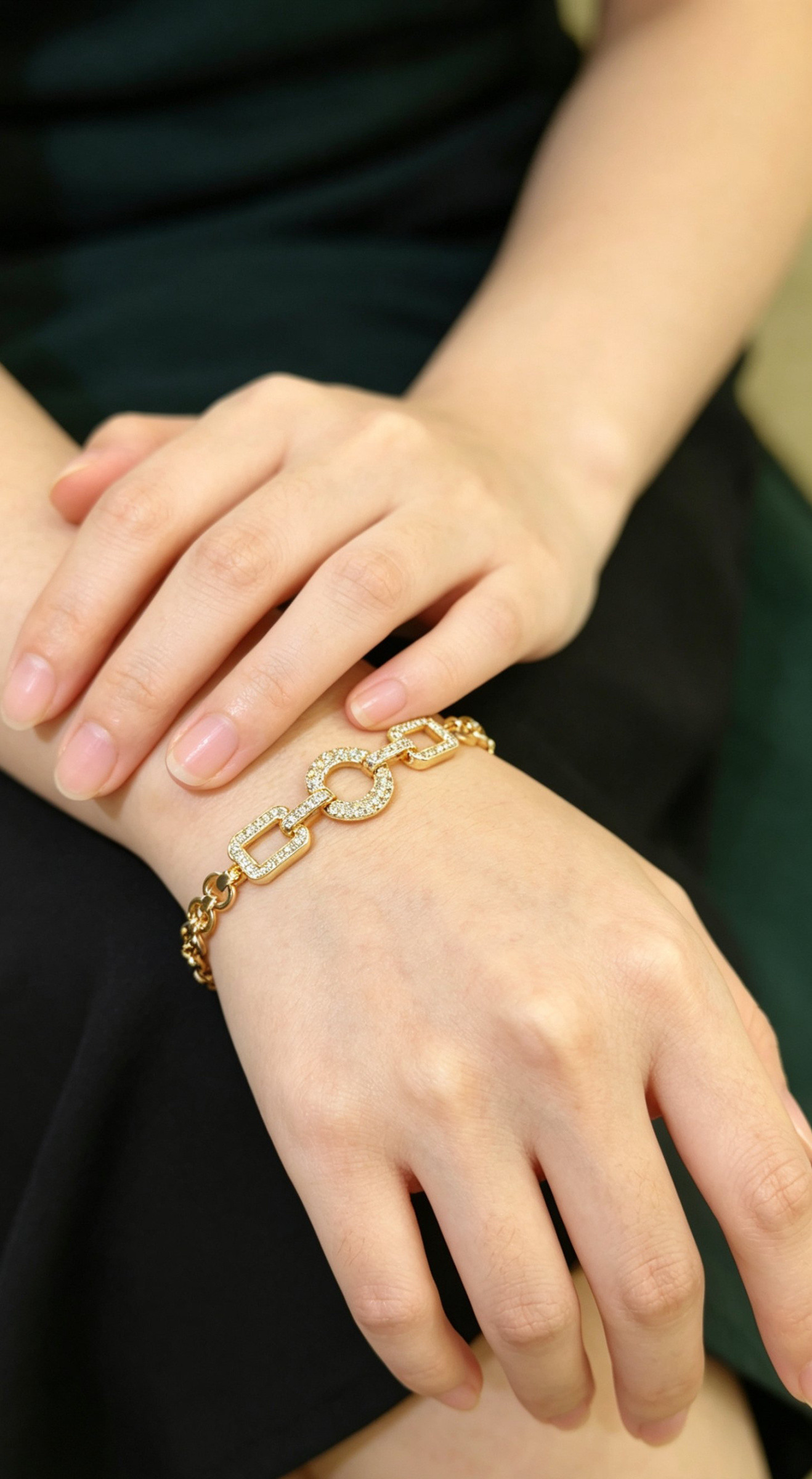 Wholesaler JINLONG BIJOUX - Bracelet with zirconia and rodiato oar