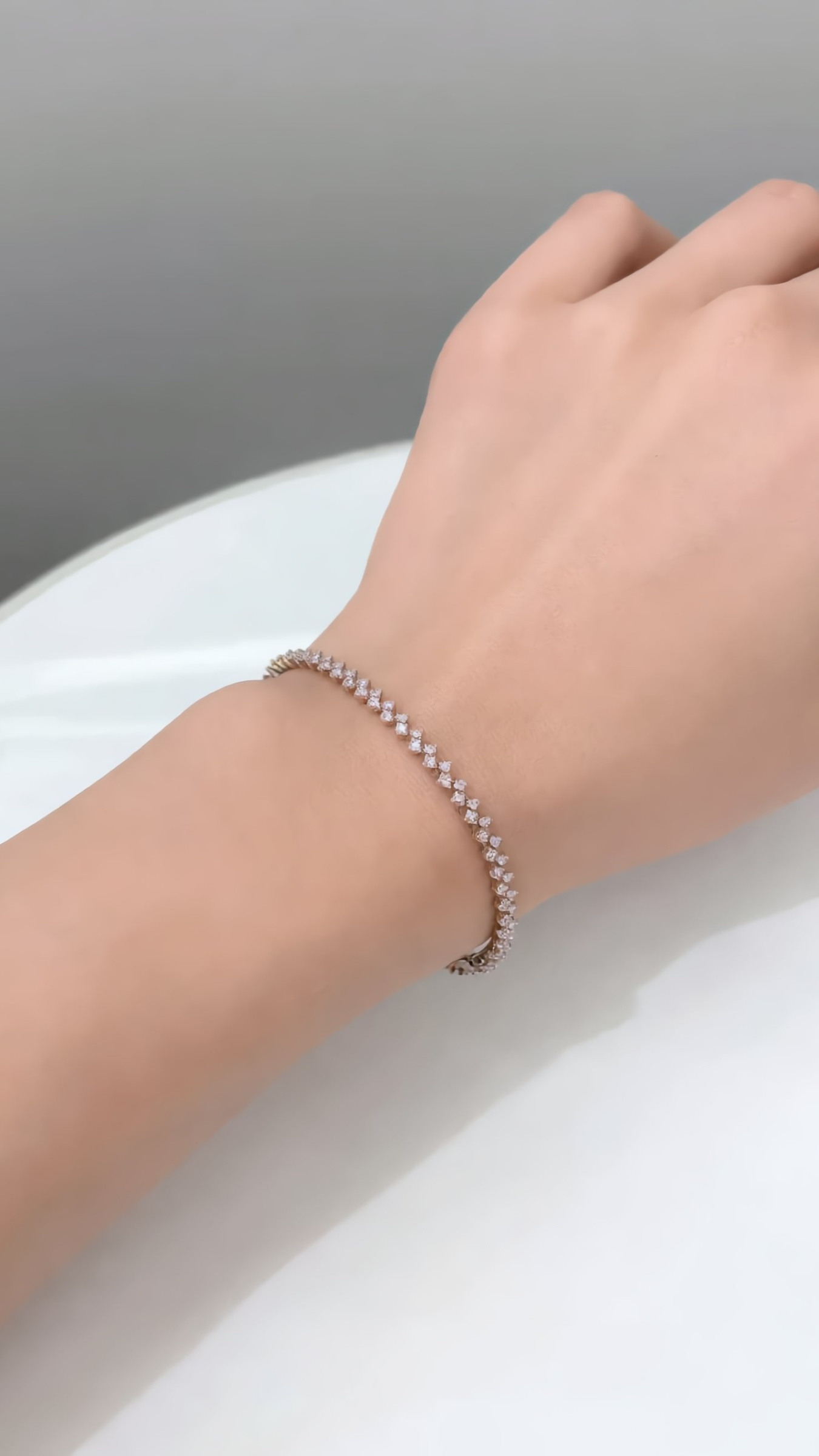 Mayorista JINLONG BIJOUX - Pulsera rosa con circonitas y baño de rodiato