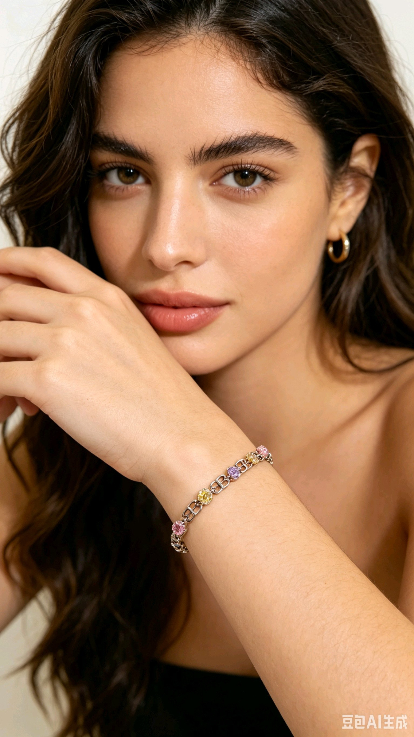 Wholesaler JINLONG BIJOUX - Bracciale.con zirconia and rod platato rodiato