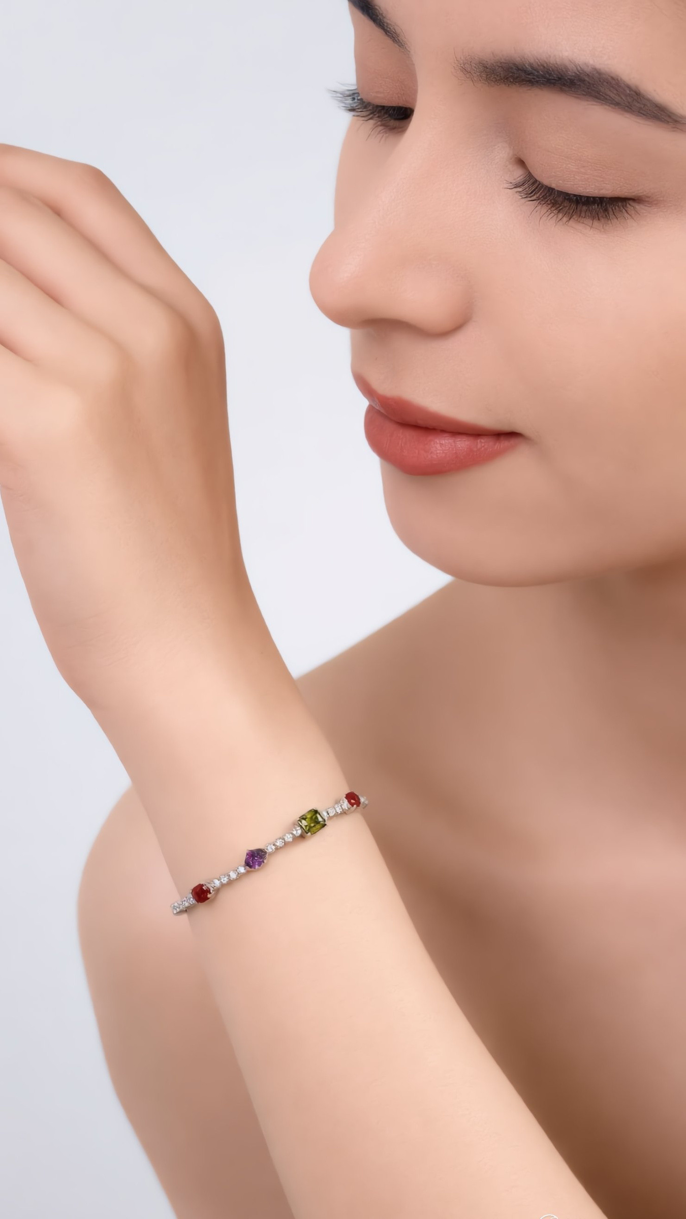 Wholesaler JINLONG BIJOUX - Bracciale con zirconia e rame platato rodiato