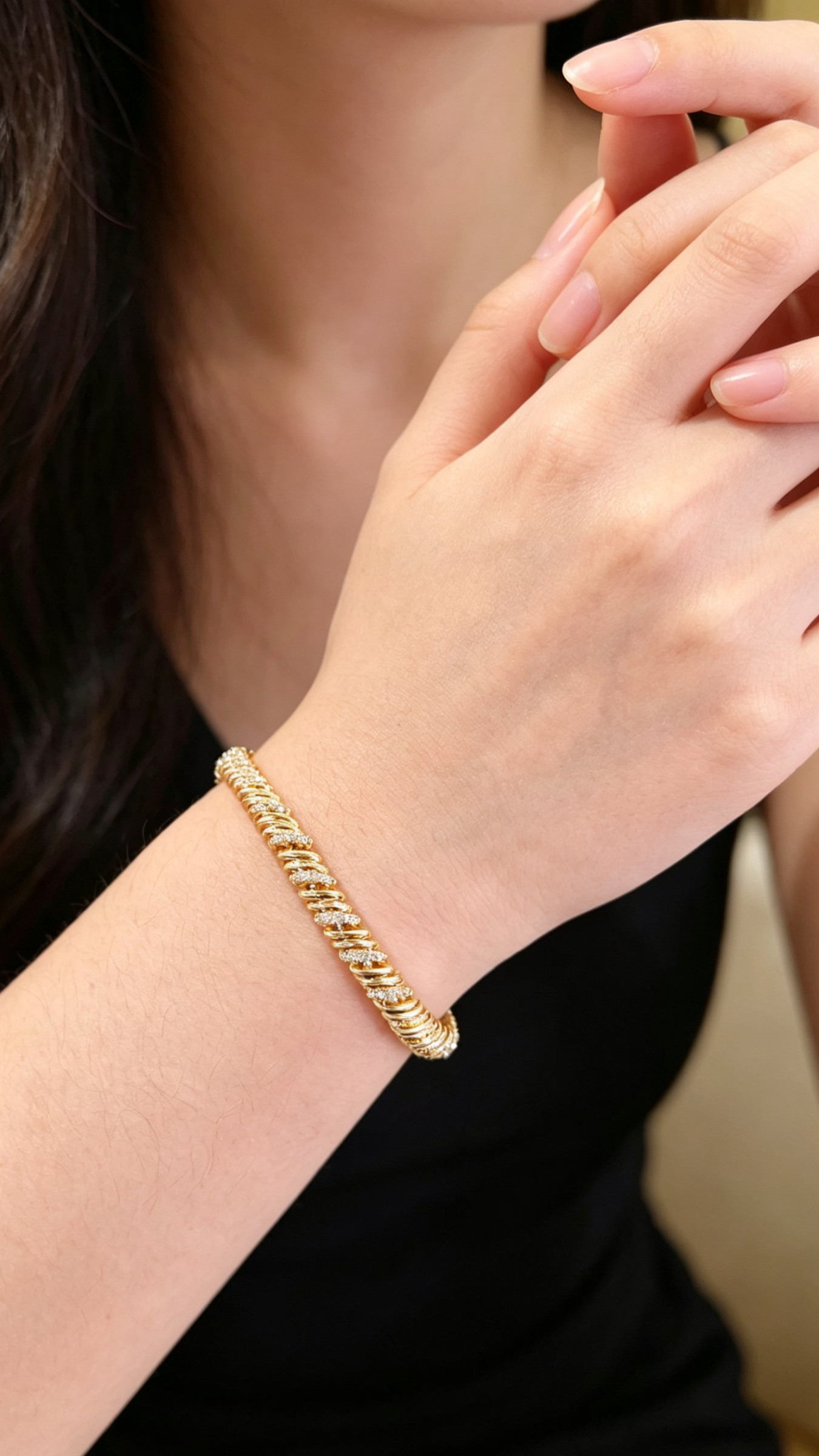 Wholesaler JINLONG BIJOUX - Bracelet with zirconia and rodiato oar