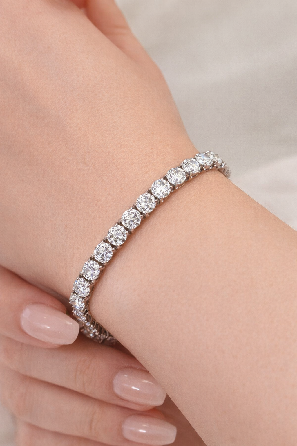 Mayorista JINLONG BIJOUX - Pulsera de tenis grande con circonitas y remo plato rodiato