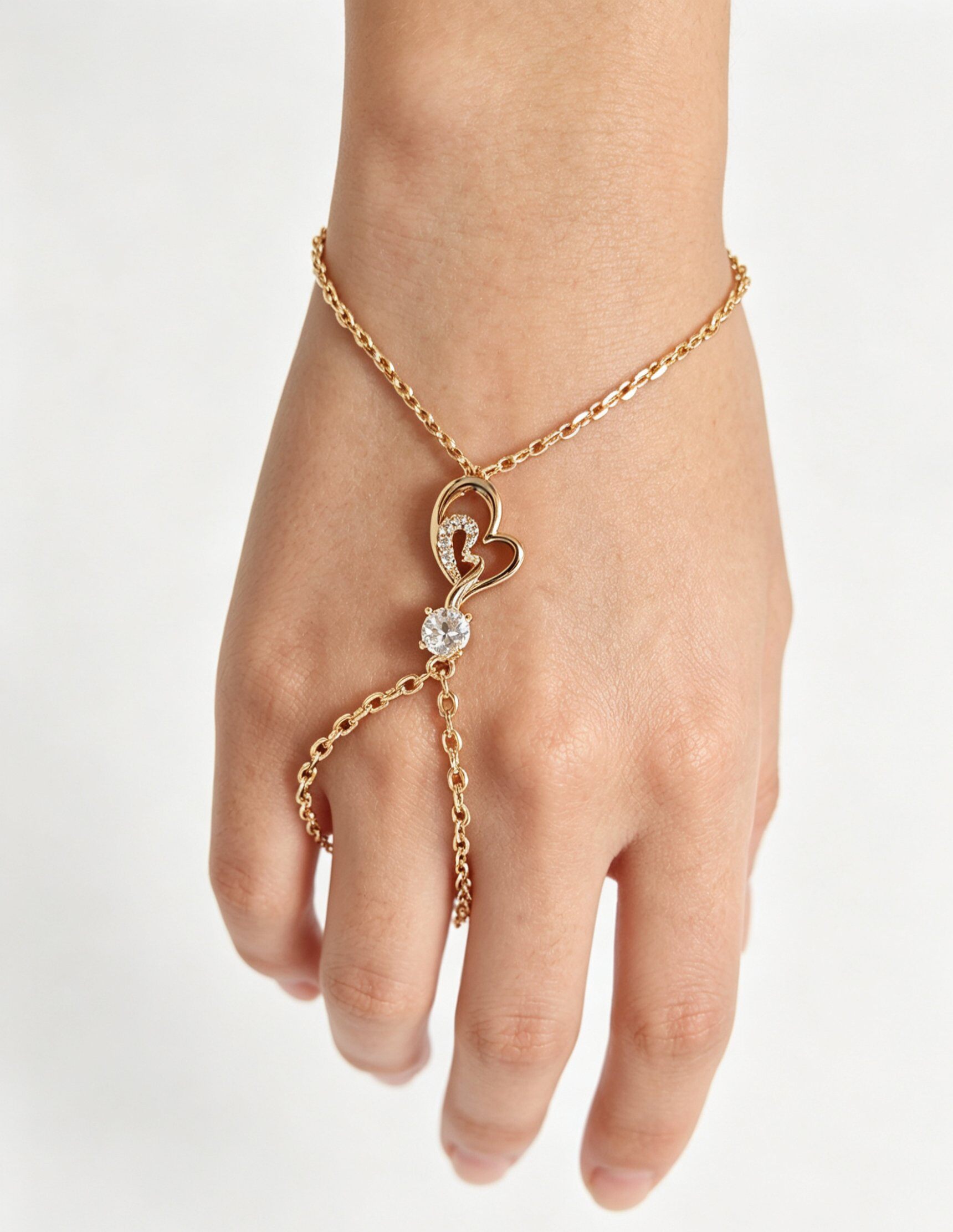 Wholesaler JINLONG BIJOUX - Bracciamano heart row with zirconia