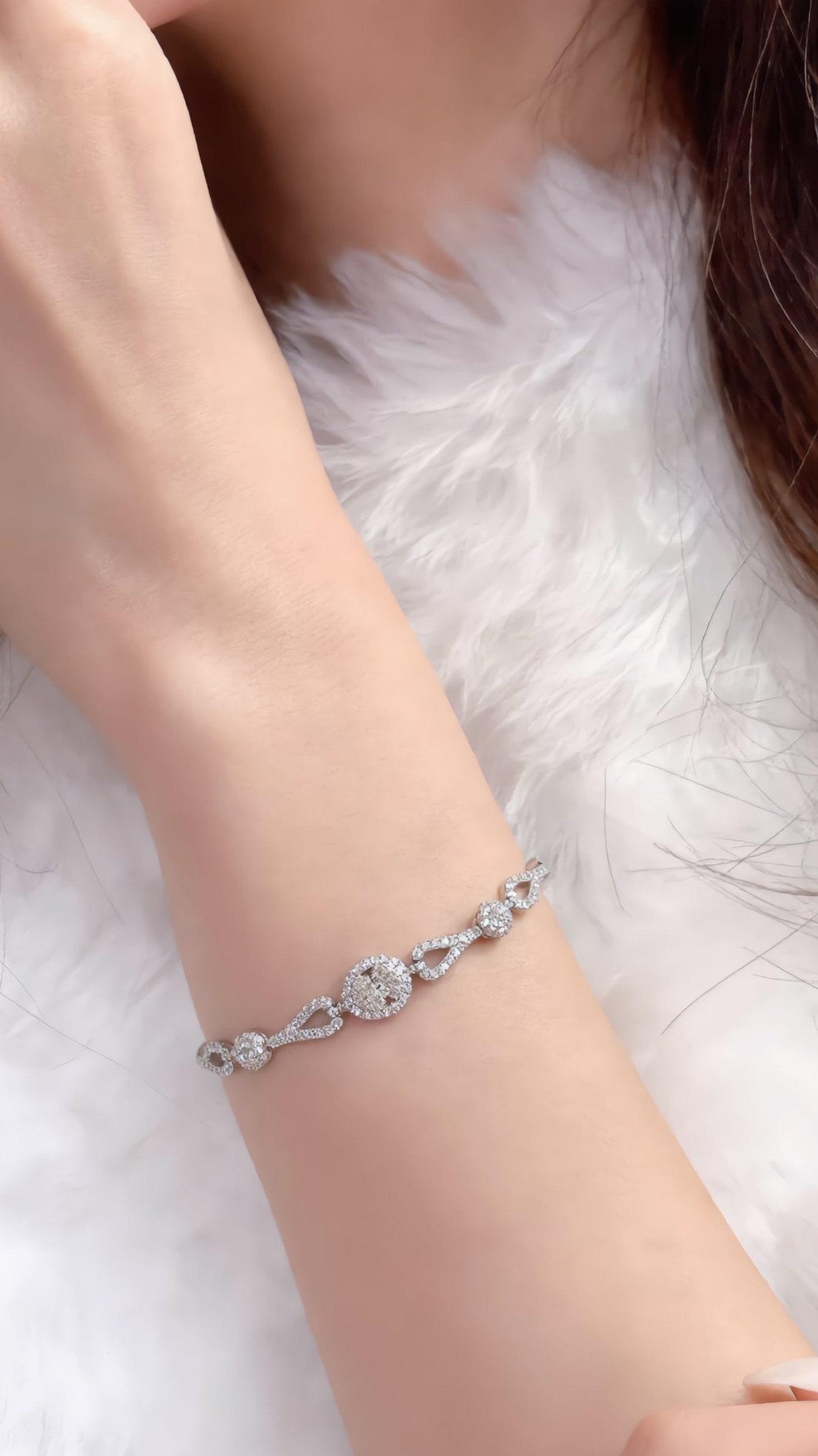 Wholesaler JINLONG BIJOUX - Bracciale con zirconia e rame platato rodiato