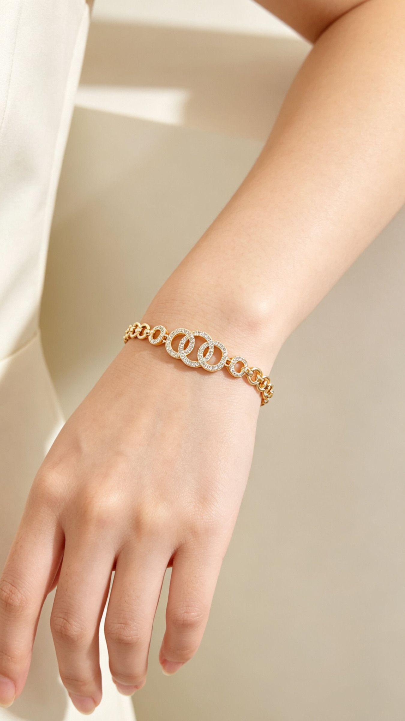 Wholesaler JINLONG BIJOUX - Bracelet with zirconia and rodiato oar
